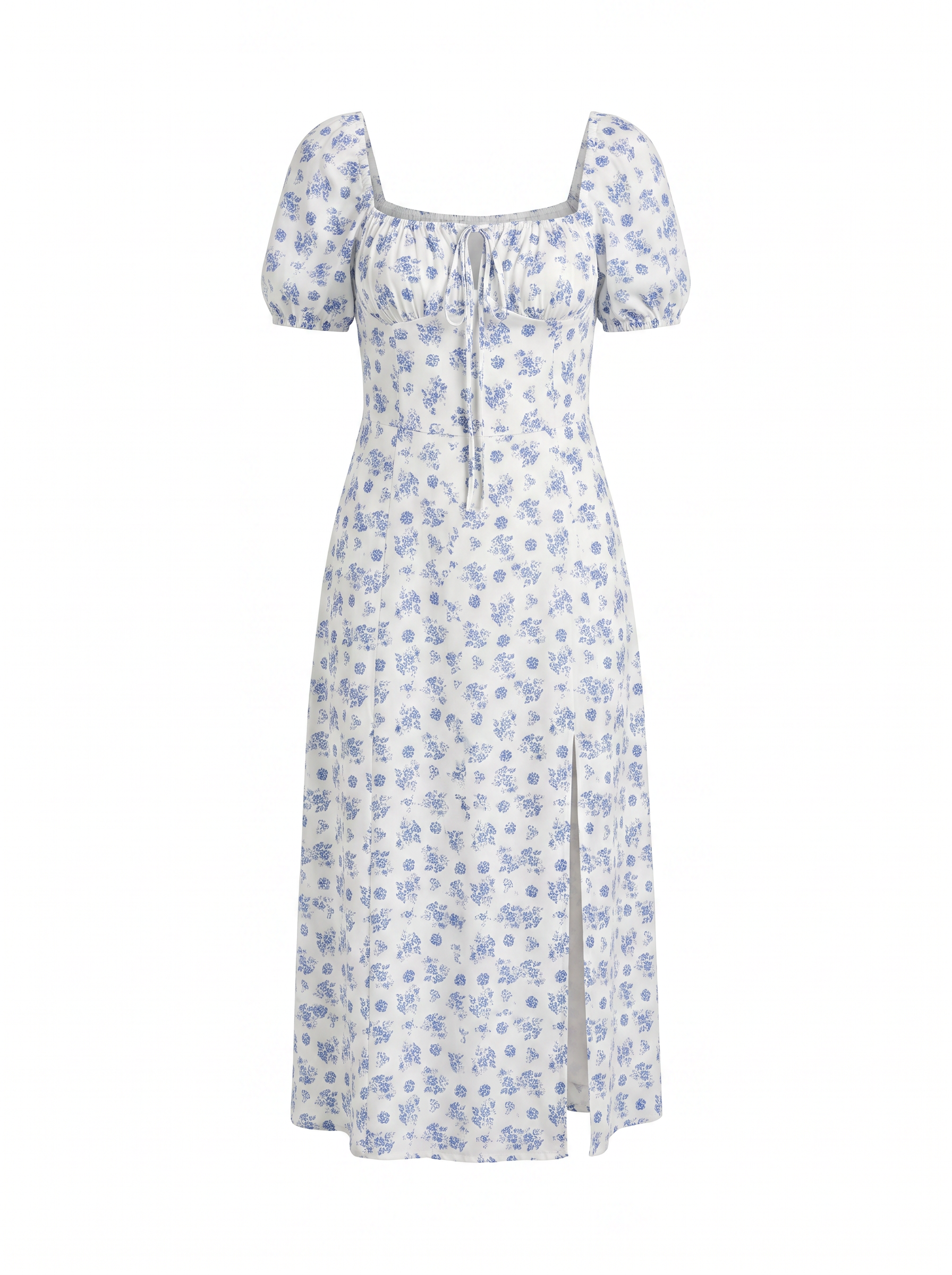 Ivy Midikleid mit Blumenprint und Puffärmeln
