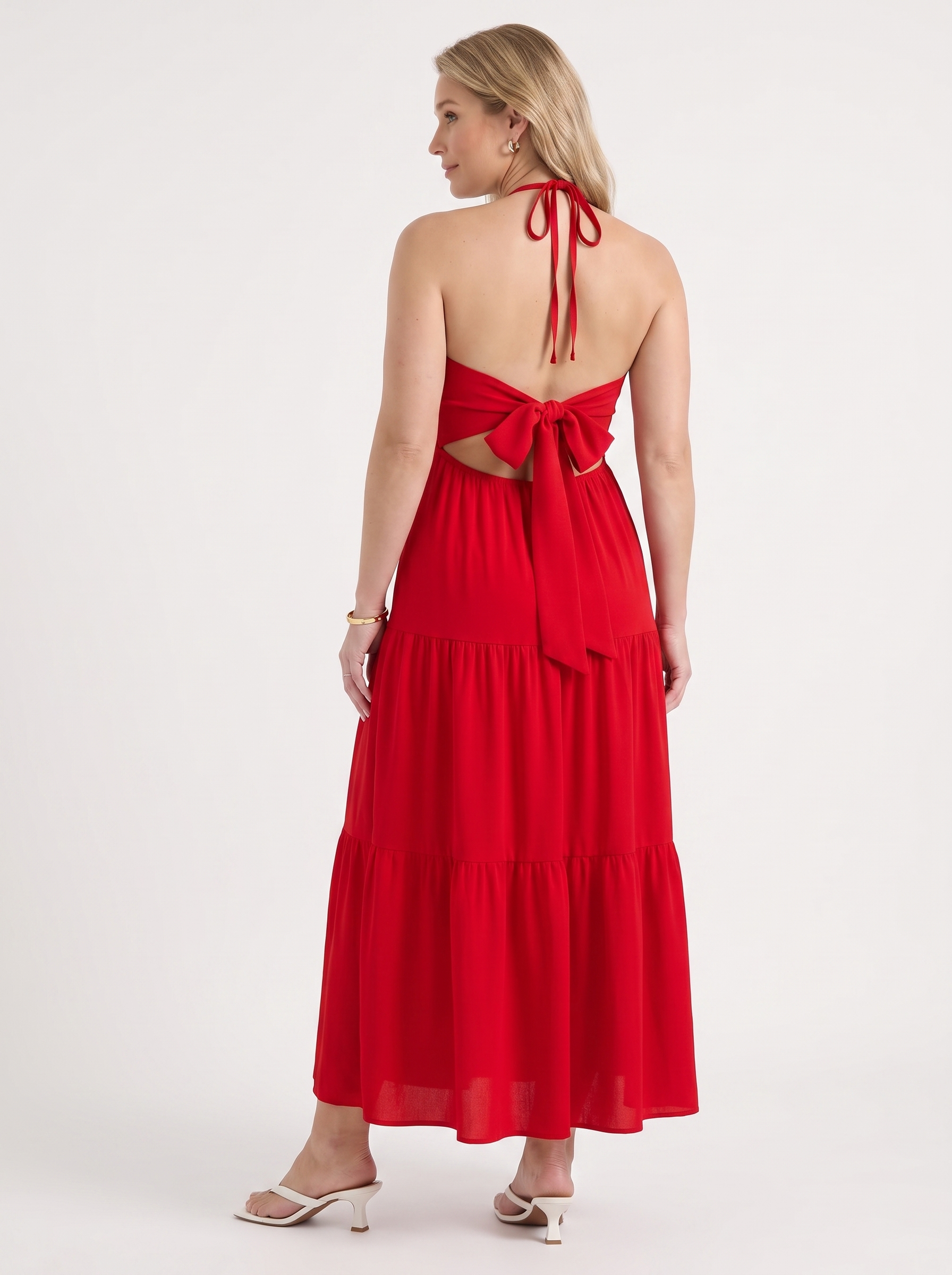 Sloane Volant-Maxikleid mit Neckholder