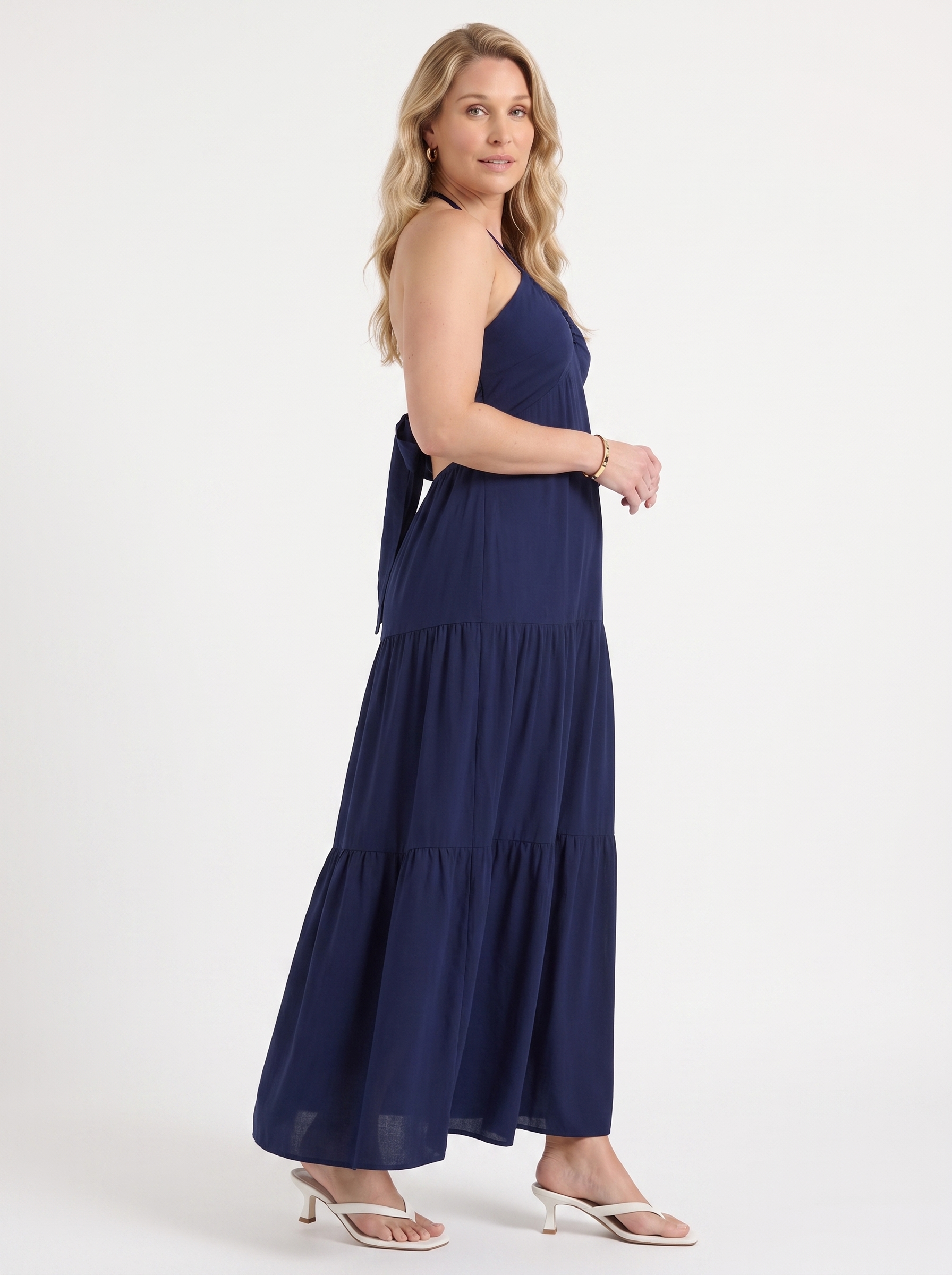 Sloane Volant-Maxikleid mit Neckholder