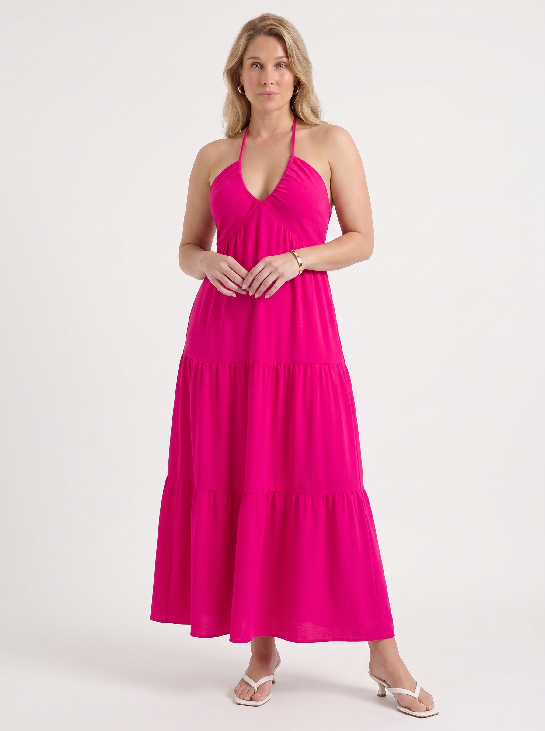 Sloane Volant-Maxikleid mit Neckholder