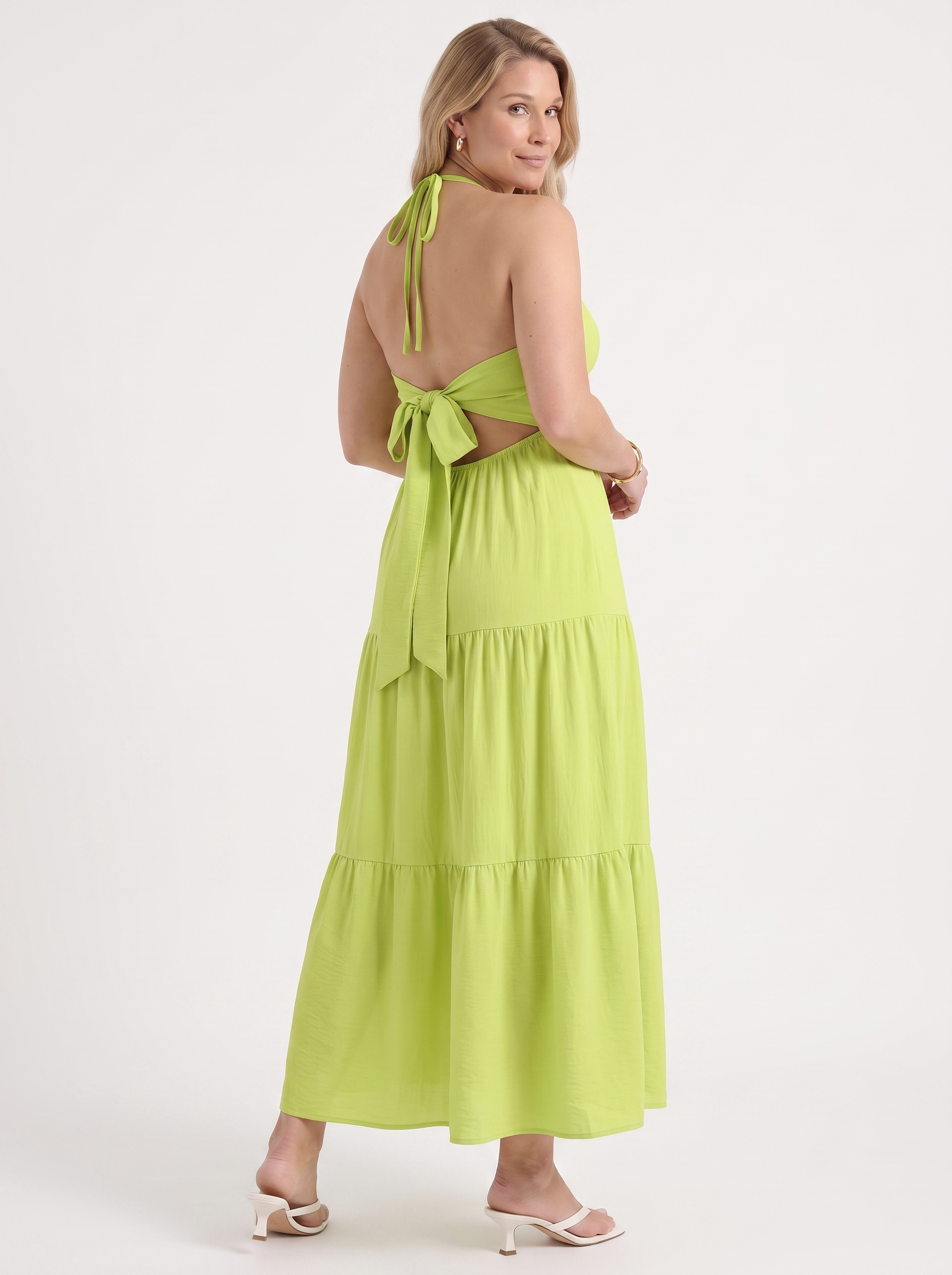Sloane Volant-Maxikleid mit Neckholder