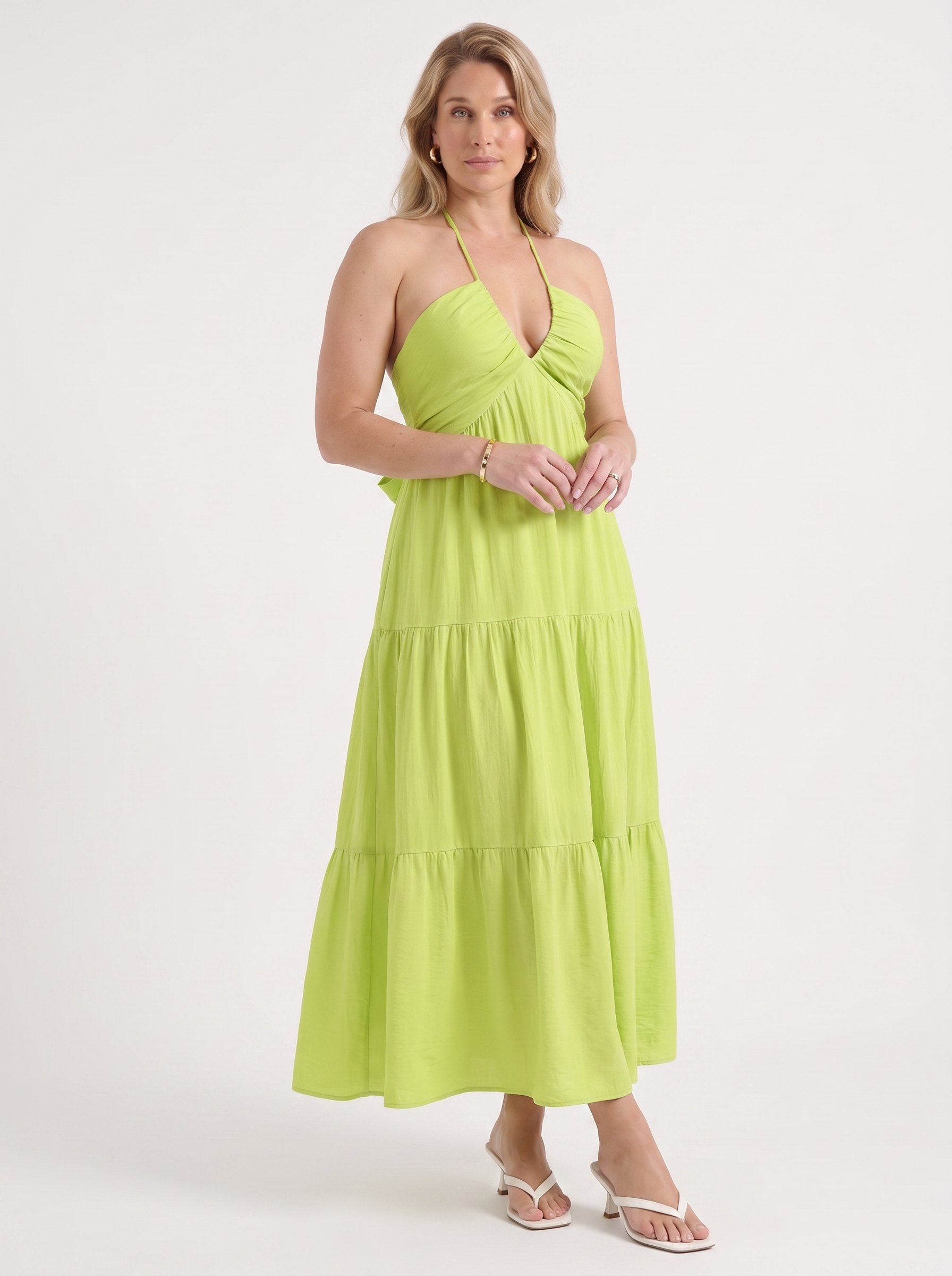 Sloane Volant-Maxikleid mit Neckholder