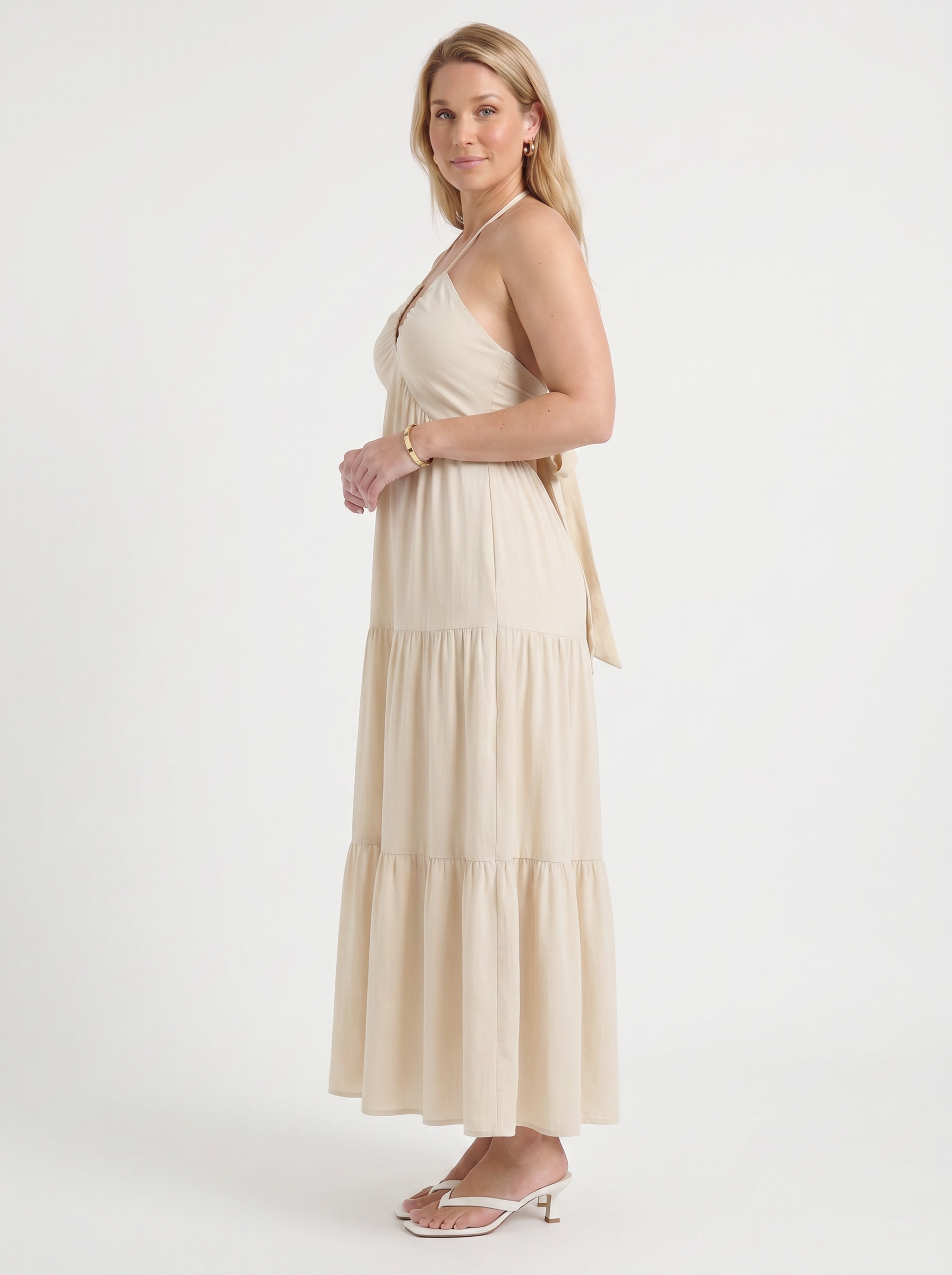 Sloane Volant-Maxikleid mit Neckholder