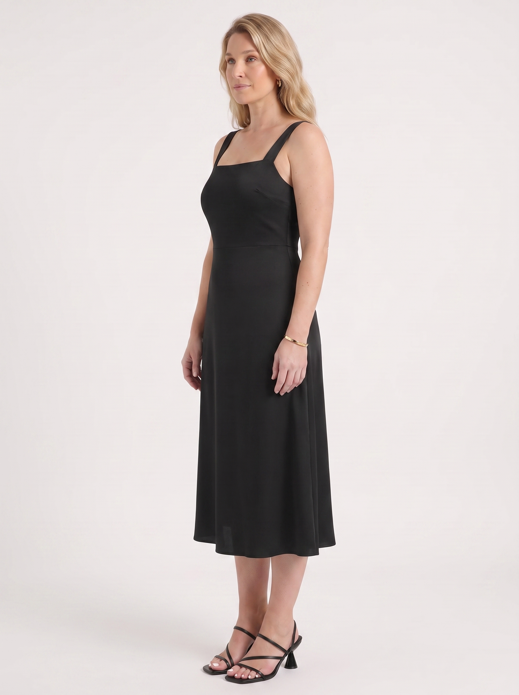Chloe Midikleid mit Karree-Ausschnitt
