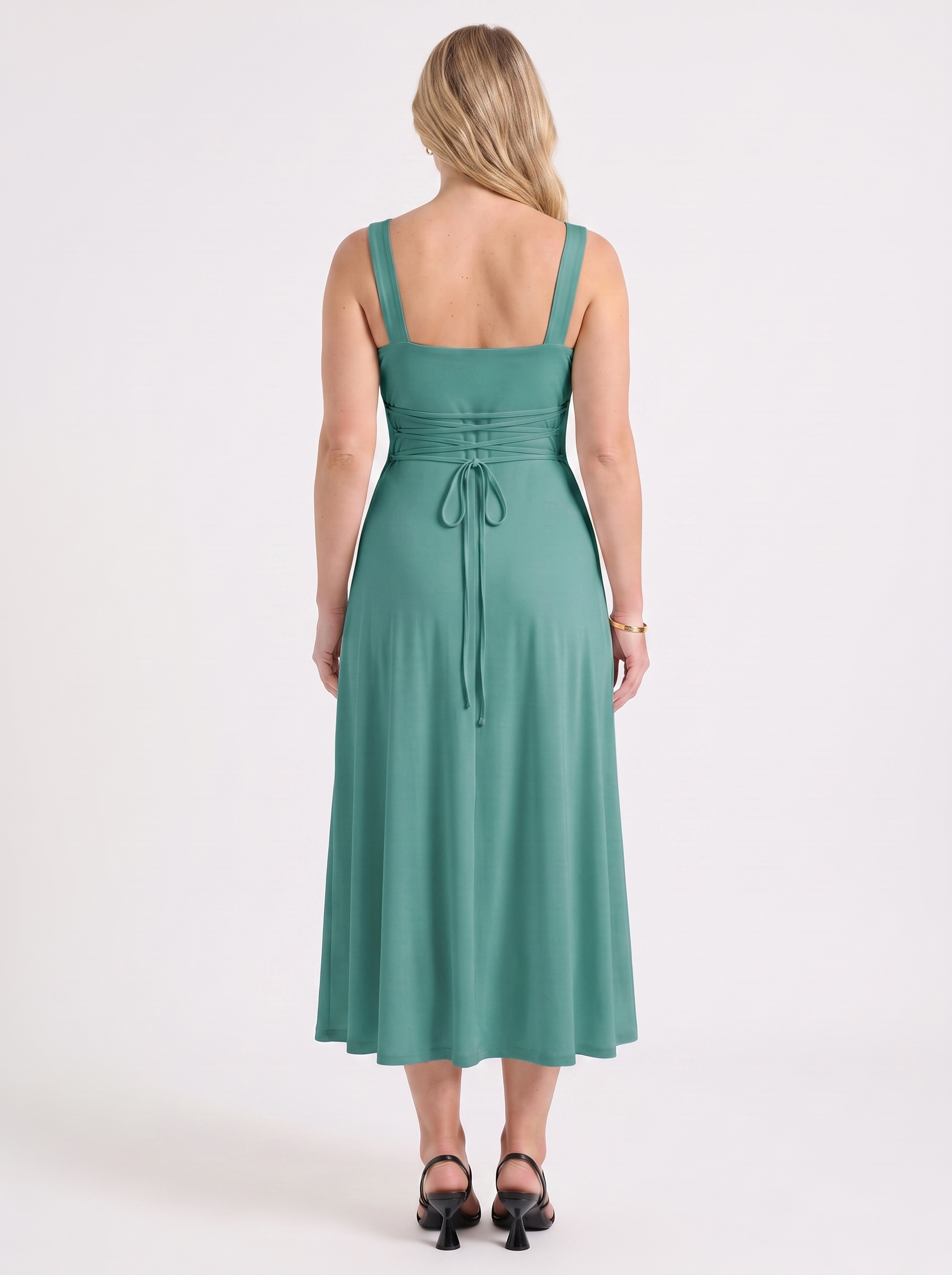 Chloe Midikleid mit Karree-Ausschnitt