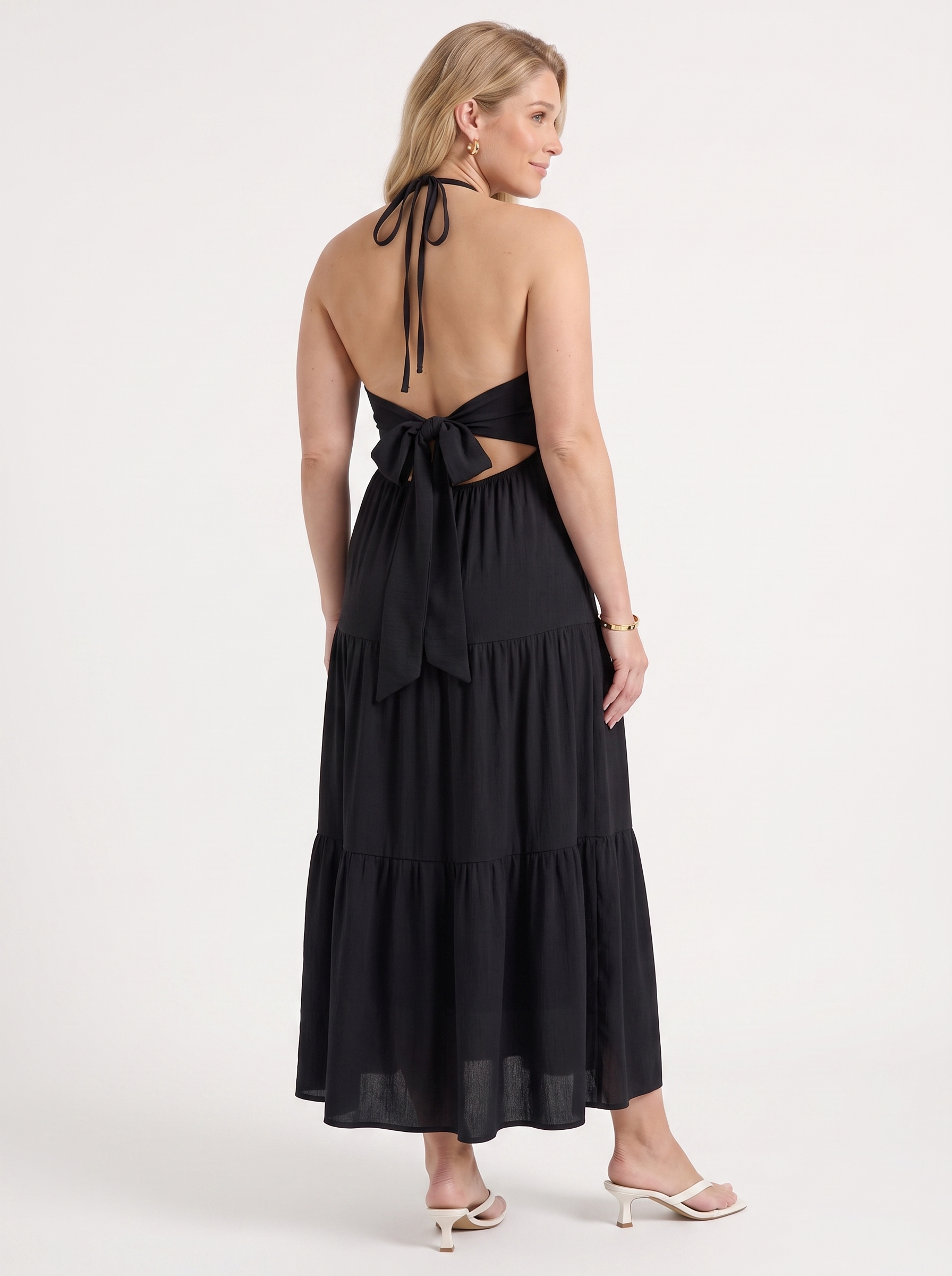 Sloane Volant-Maxikleid mit Neckholder