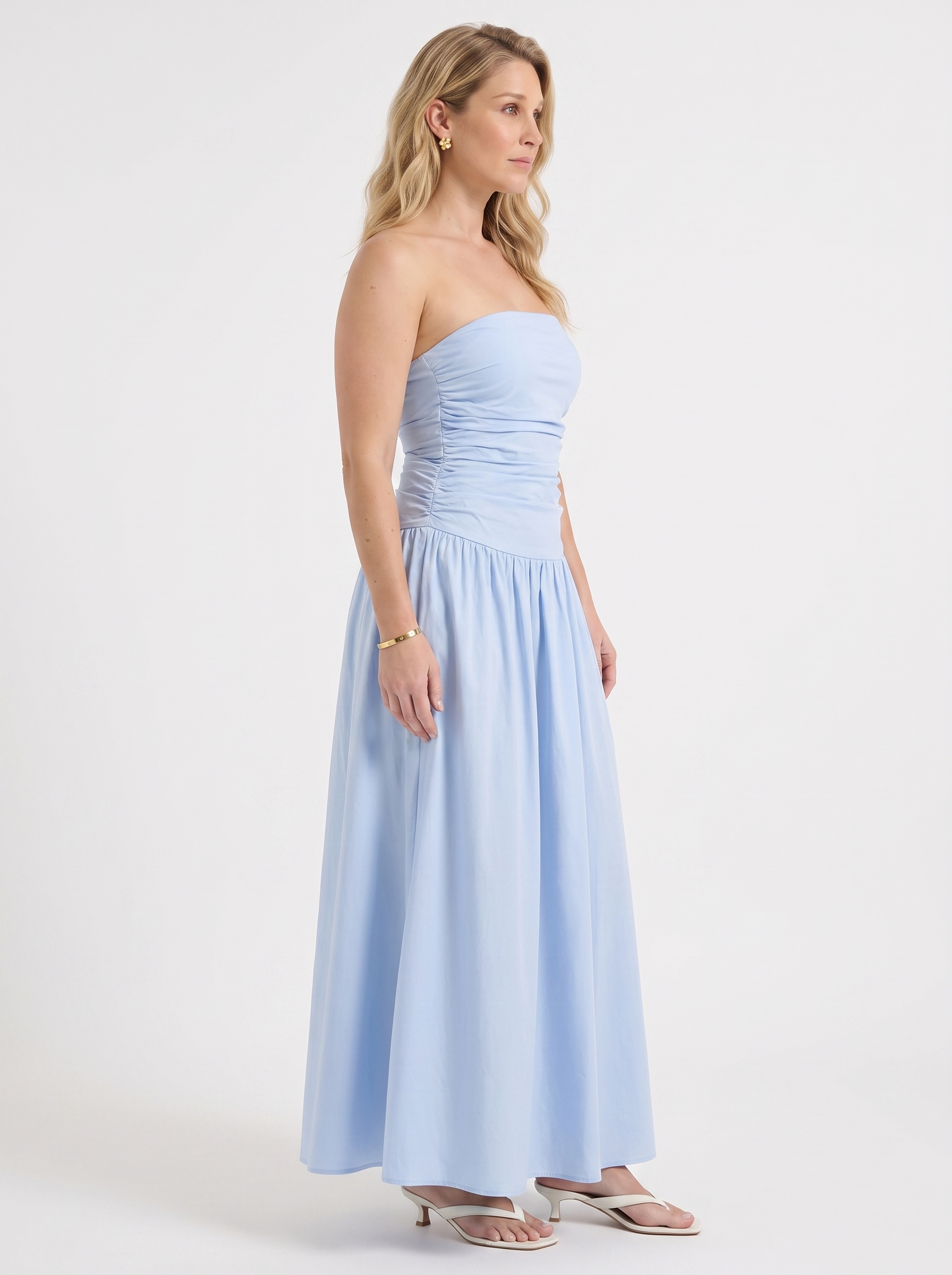 Glenna Gerafftes Bandeau Maxikleid