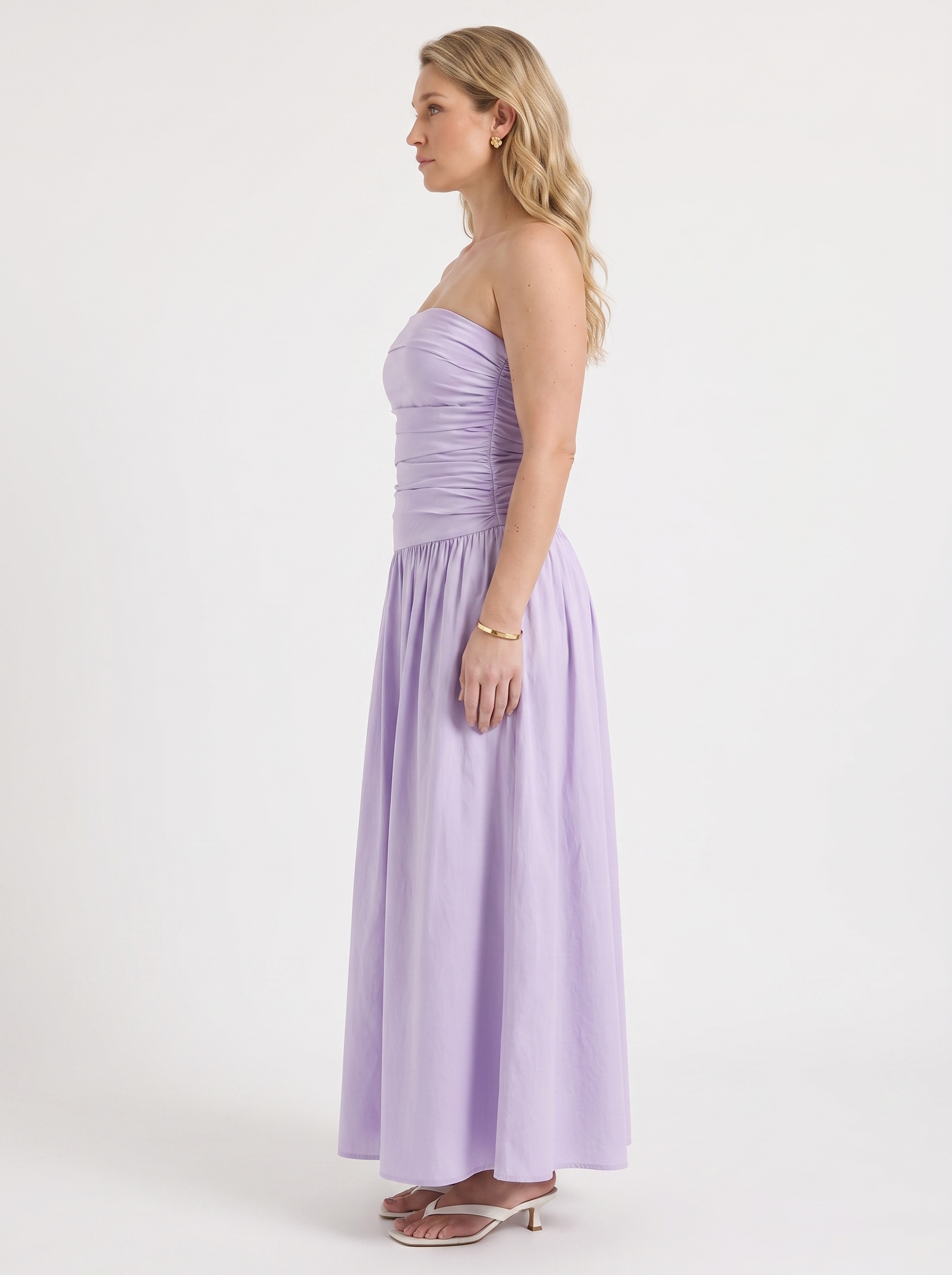 Glenna Gerafftes Bandeau Maxikleid