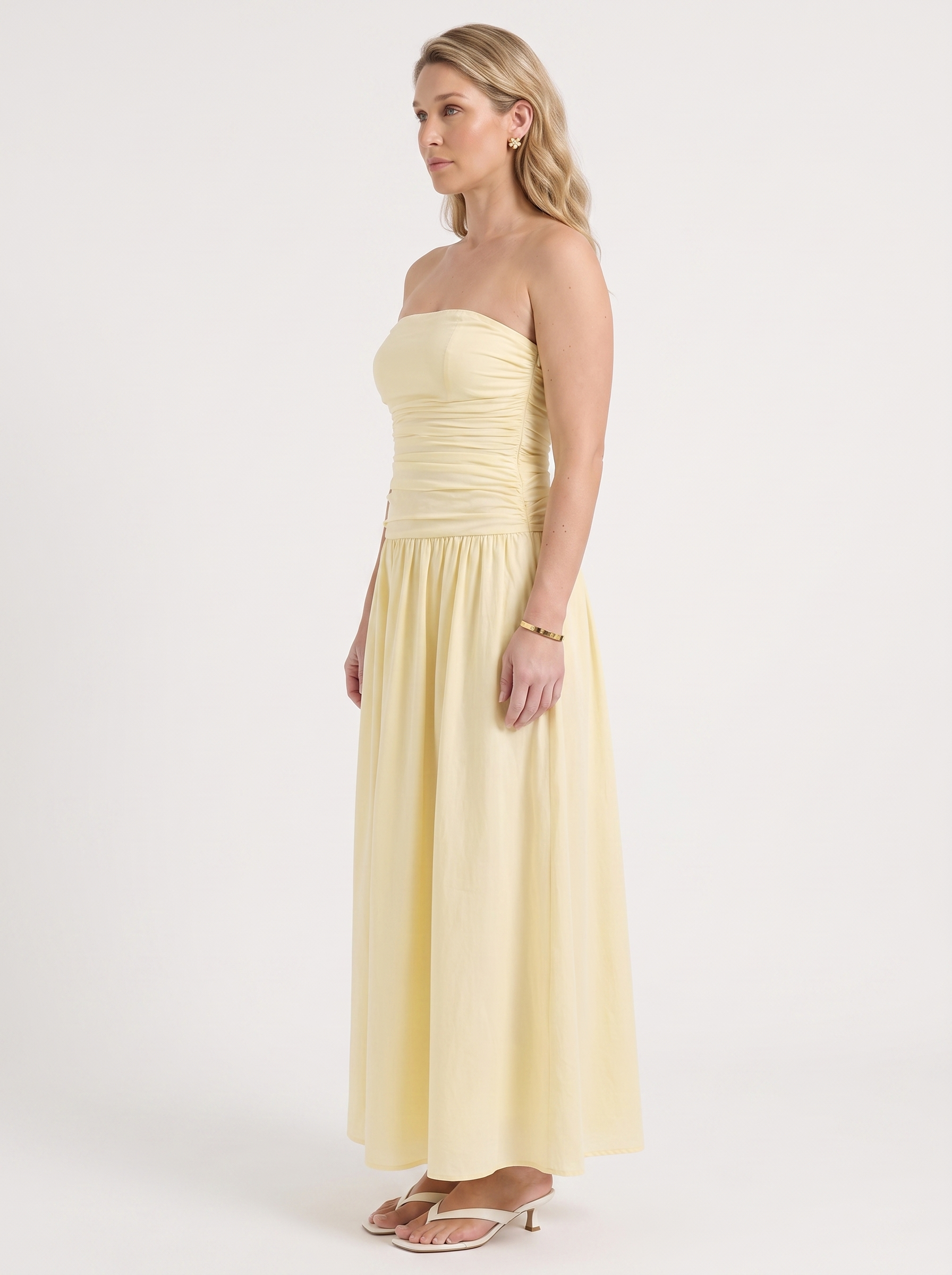 Glenna Gerafftes Bandeau Maxikleid