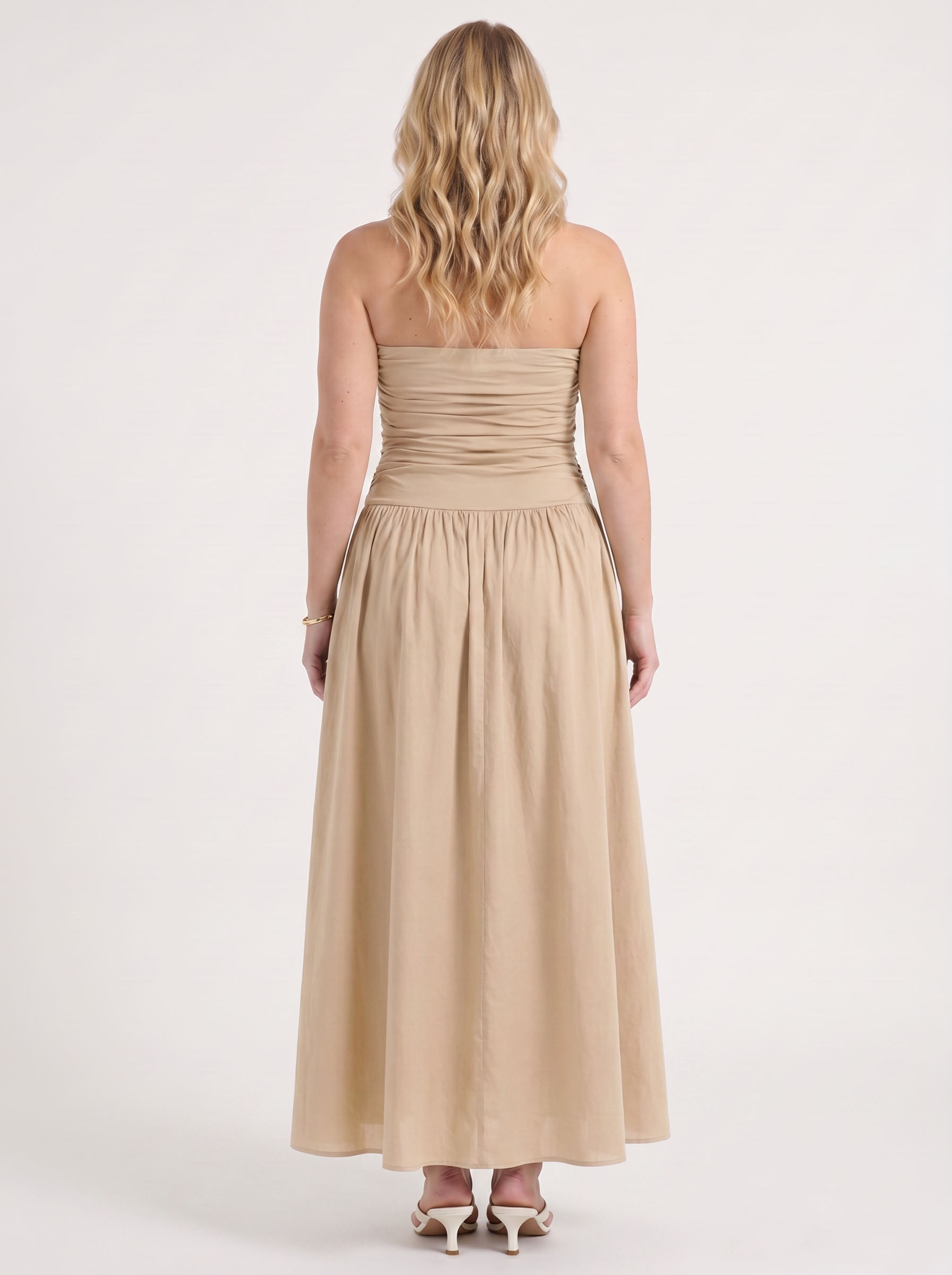 Glenna Gerafftes Bandeau Maxikleid