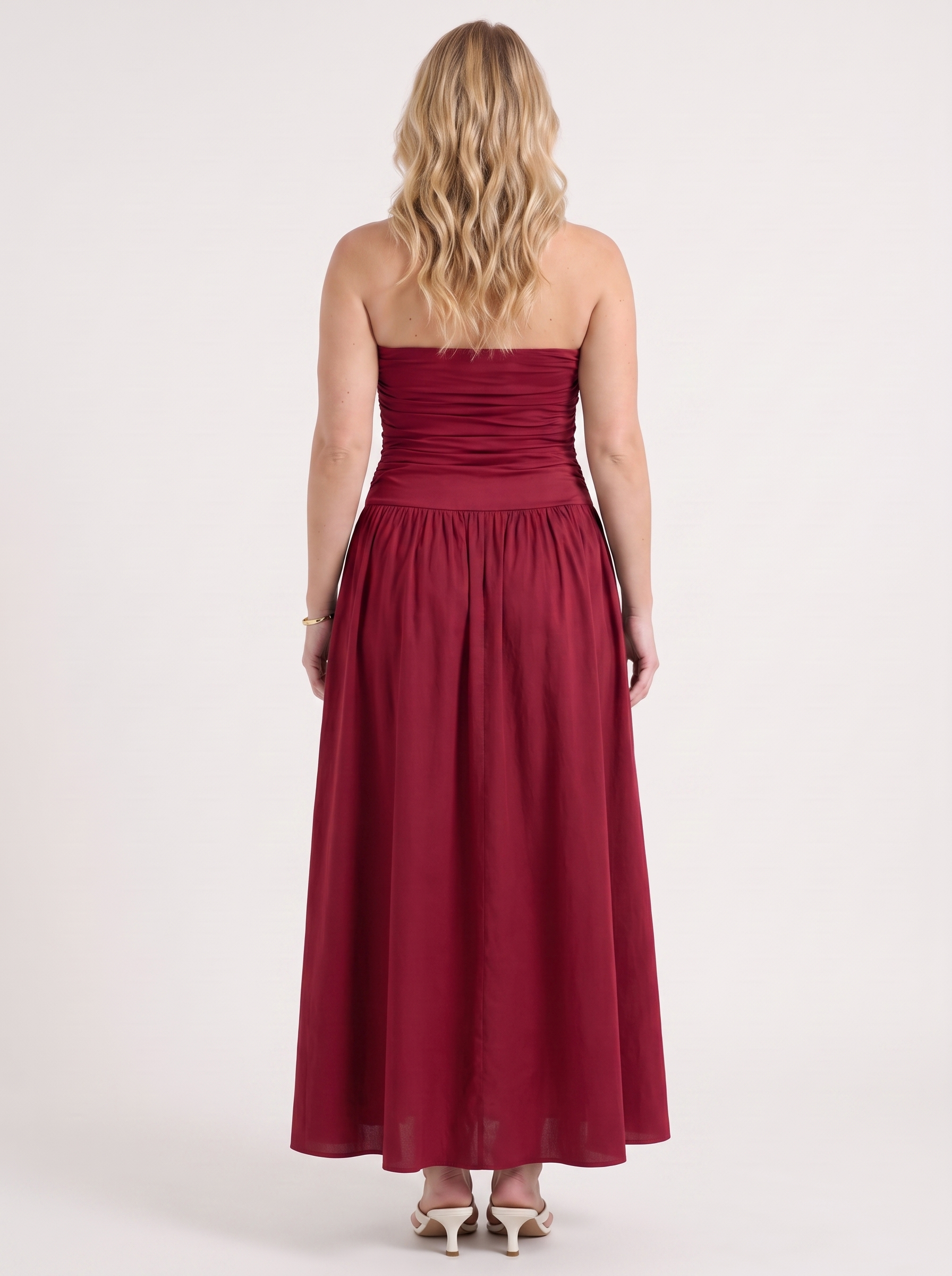 Glenna Gerafftes Bandeau Maxikleid