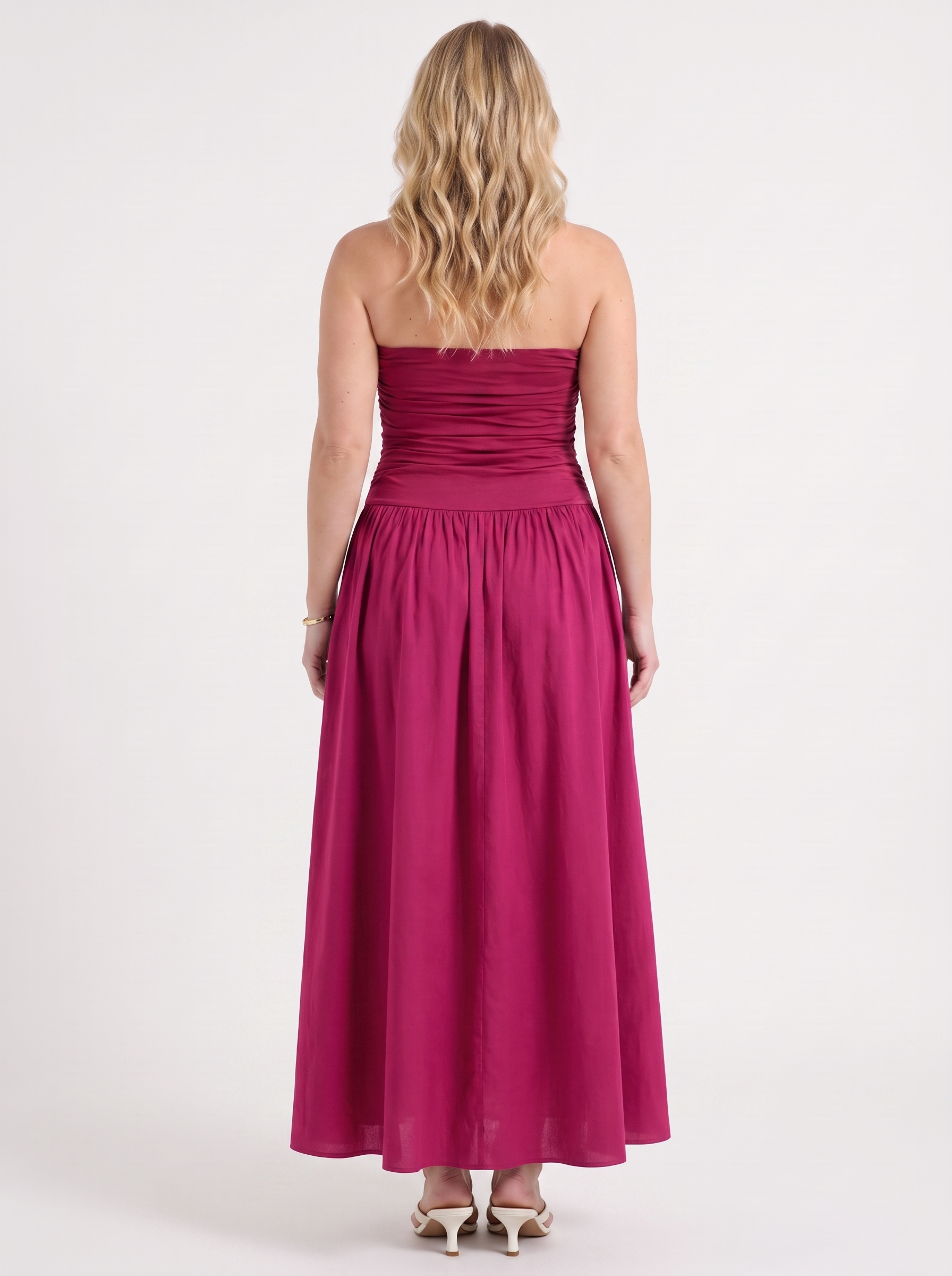 Glenna Gerafftes Bandeau Maxikleid