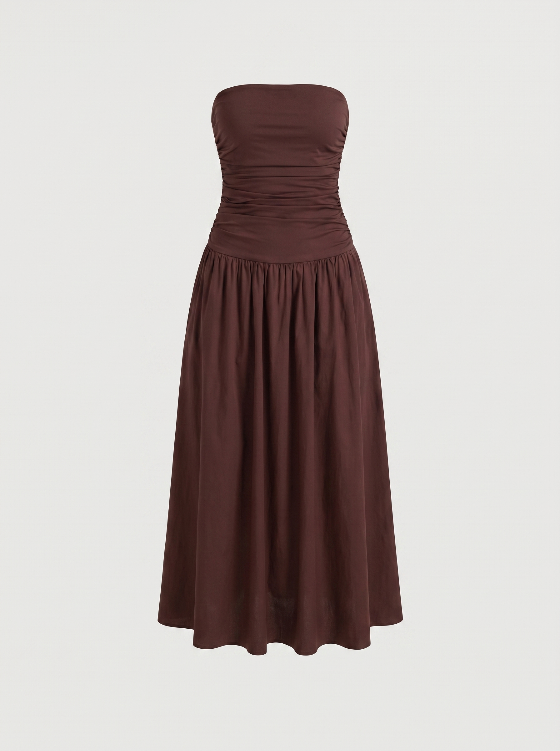 Glenna Gerafftes Bandeau Maxikleid