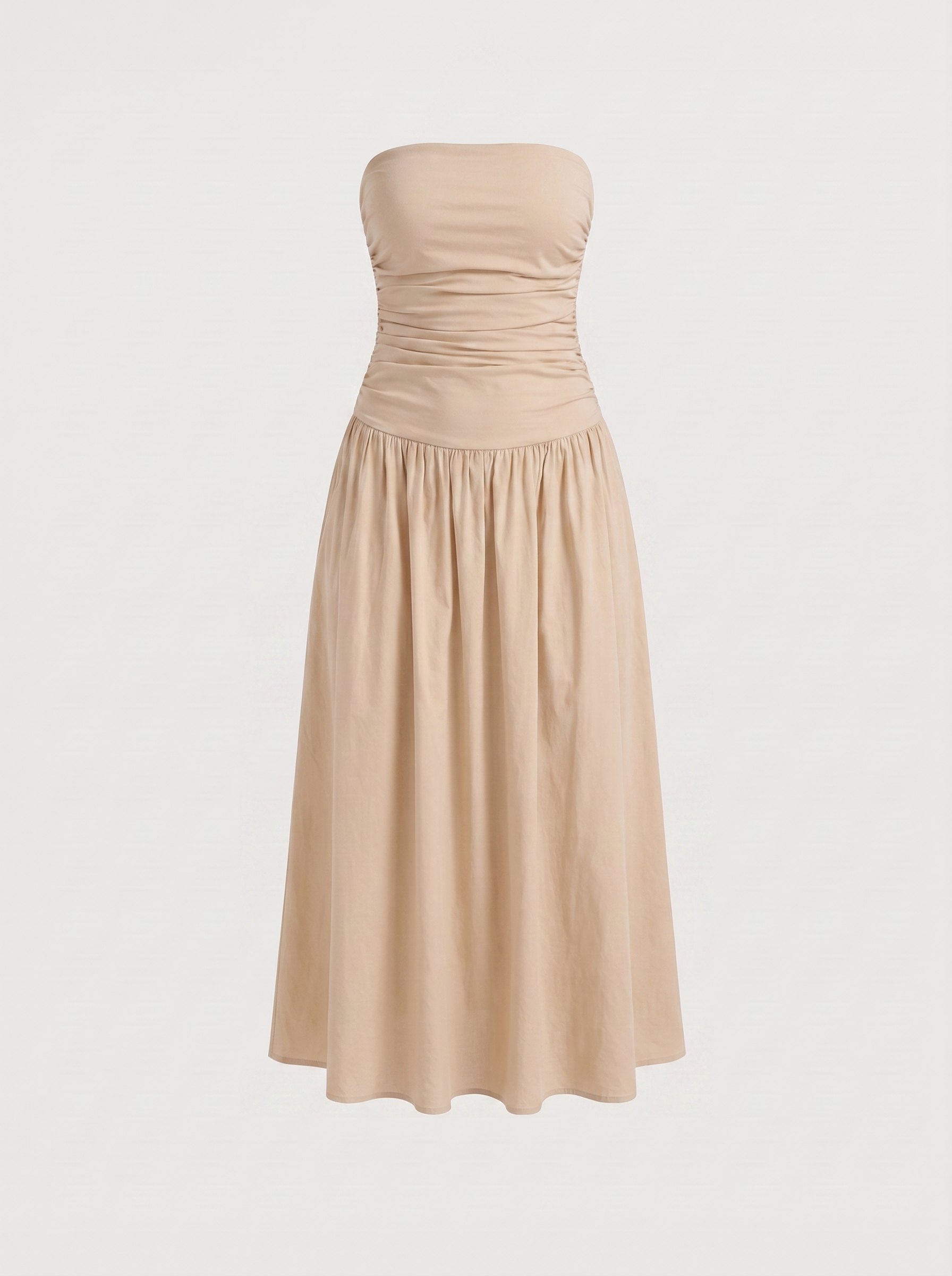 Glenna Gerafftes Bandeau Maxikleid