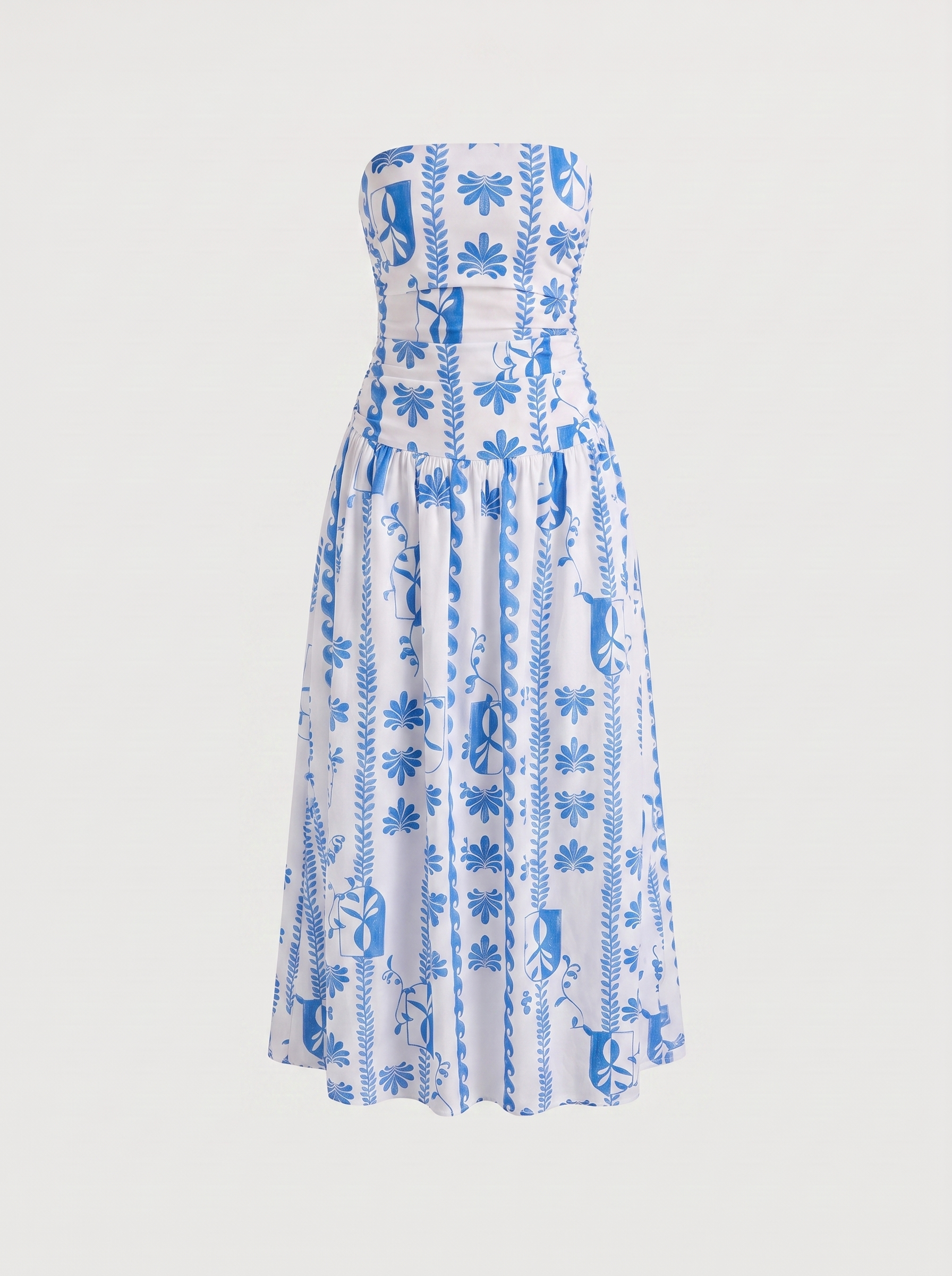 Glenna Gerafftes Bandeau Maxikleid