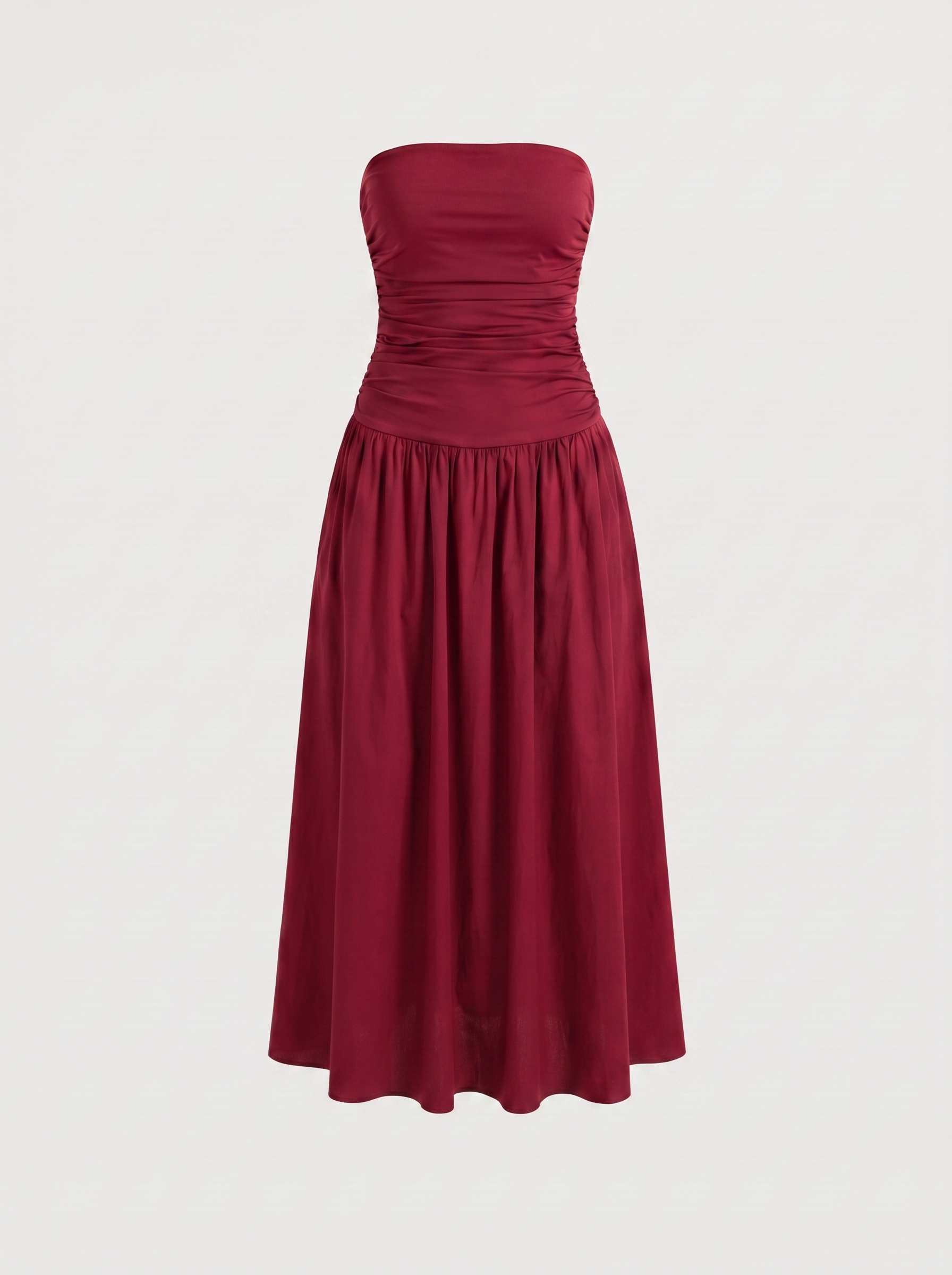 Glenna Gerafftes Bandeau Maxikleid