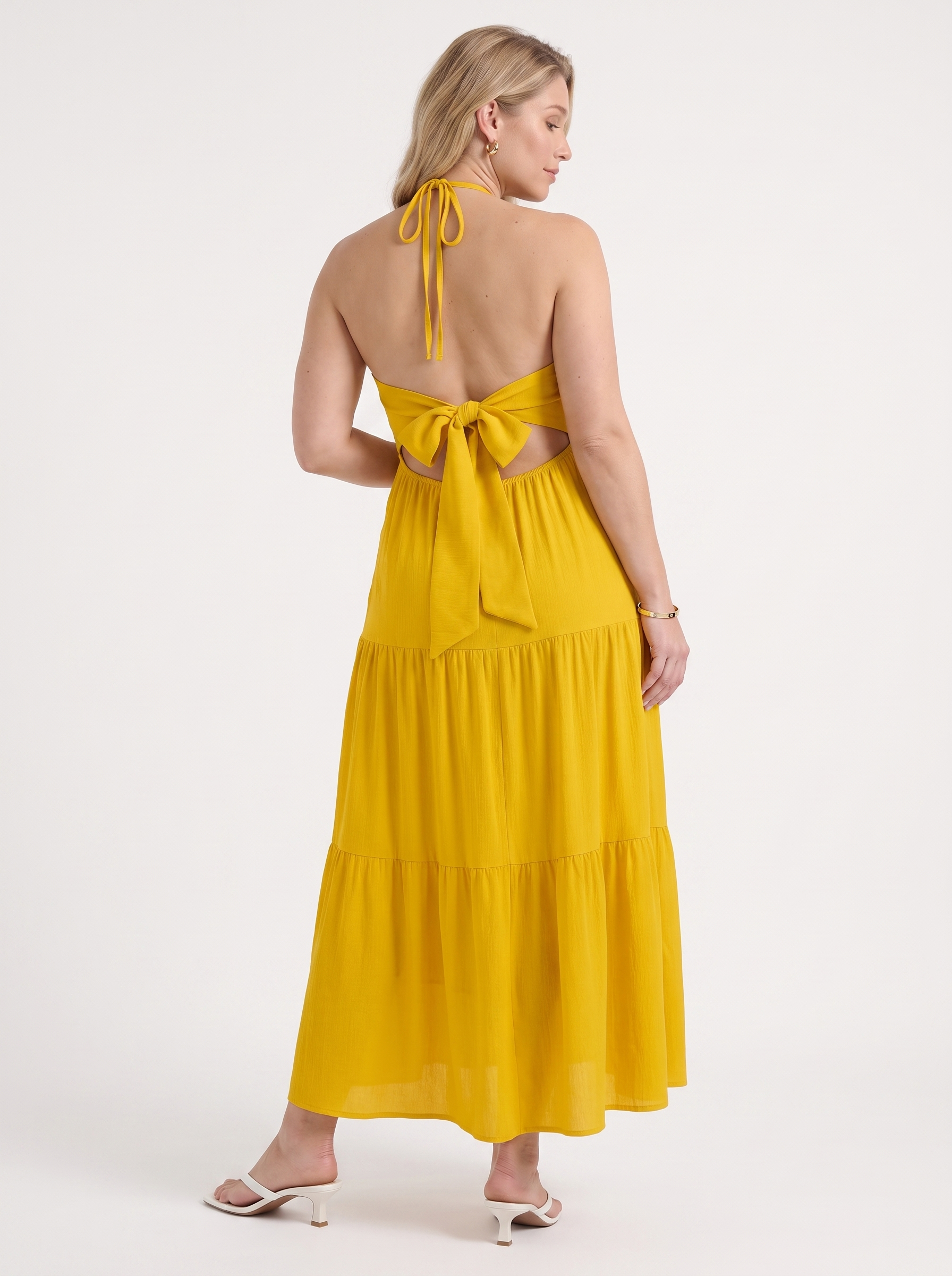 Sloane Volant-Maxikleid mit Neckholder