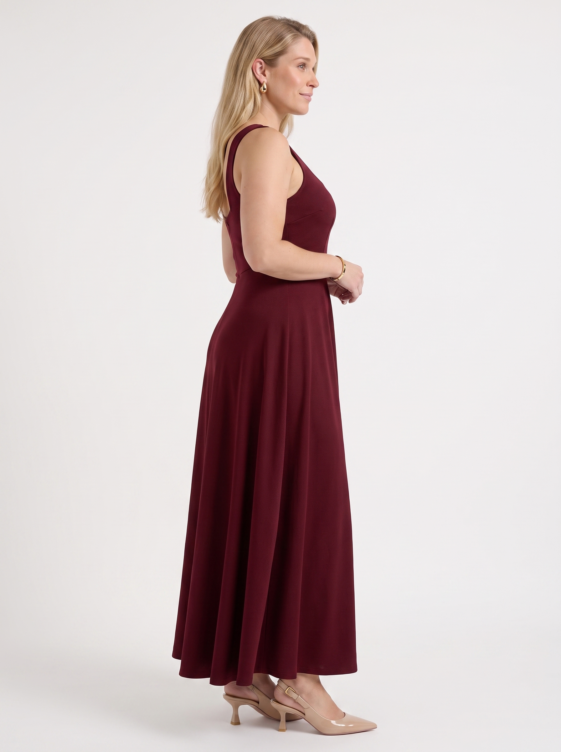 Dani Midikleid mit Karree-Ausschnitt und Schwingrock