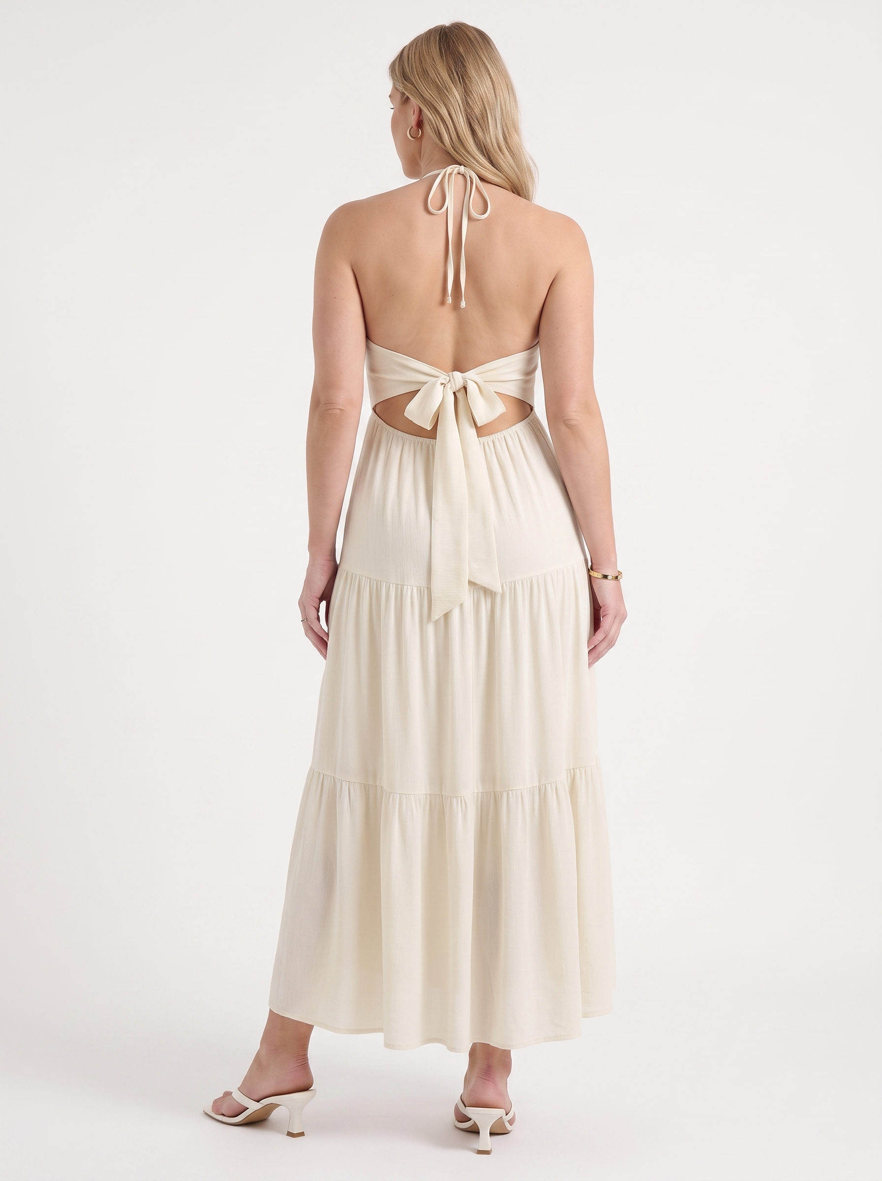 Sloane Volant-Maxikleid mit Neckholder