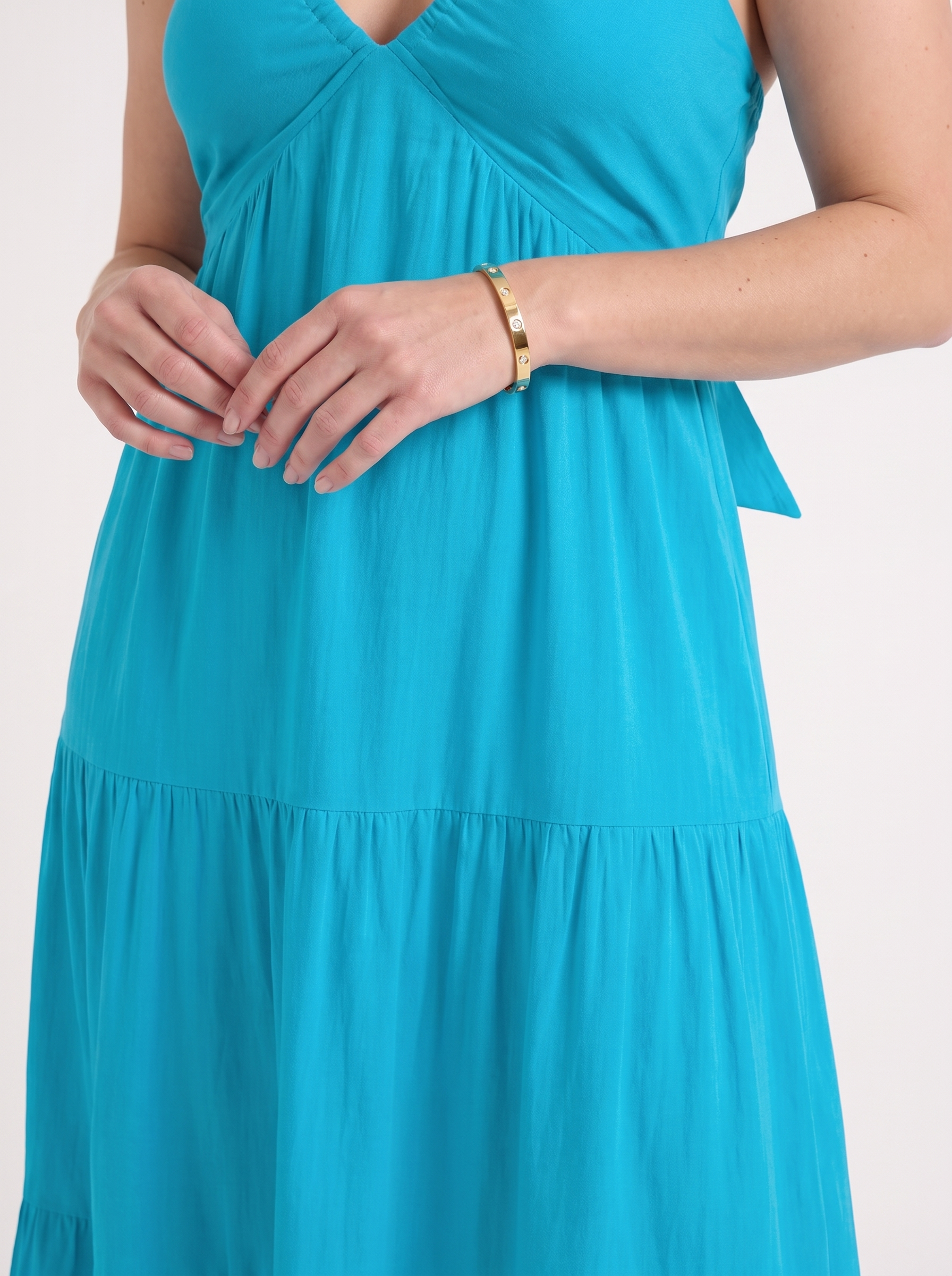 Sloane Volant-Maxikleid mit Neckholder