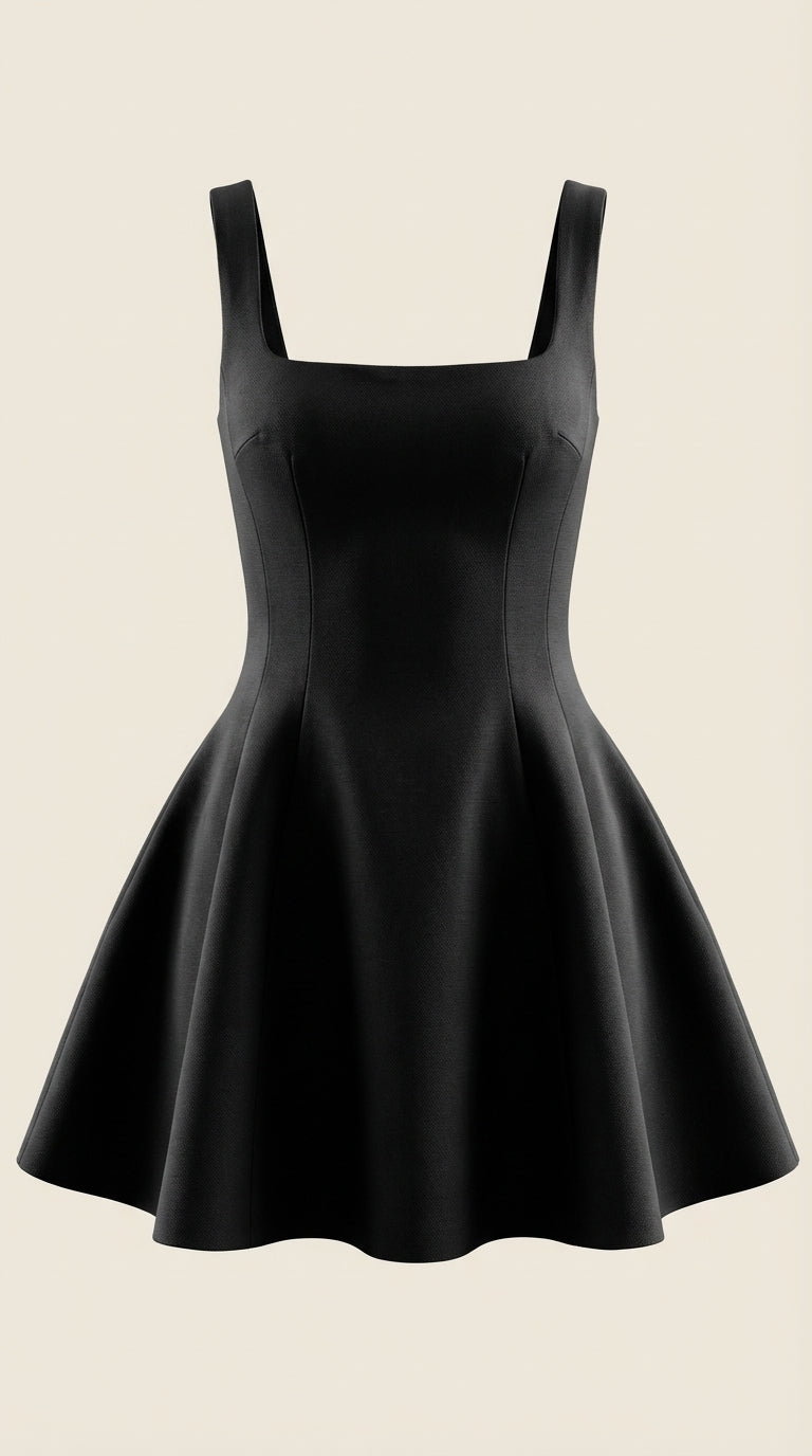 Dixie Minikleid mit eckigem Ausschnitt