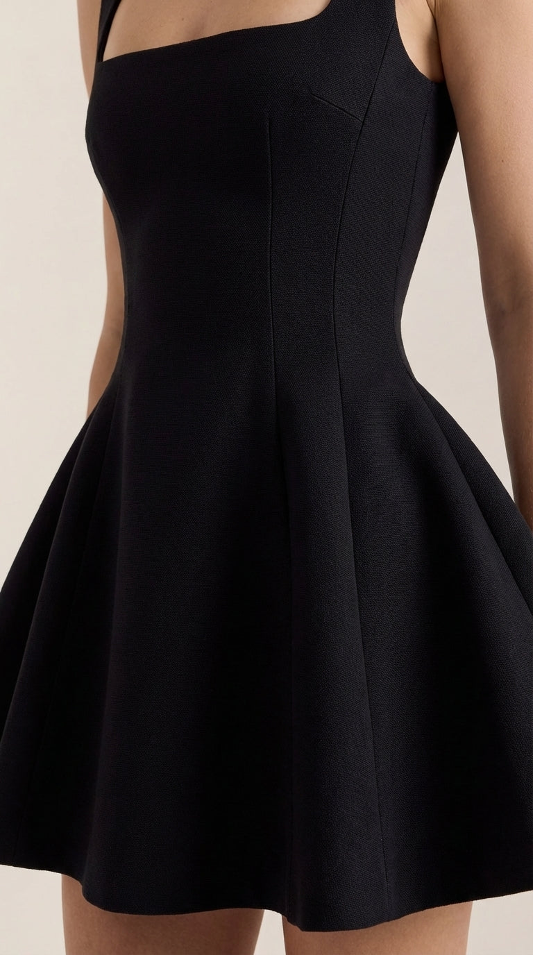 Dixie Minikleid mit eckigem Ausschnitt