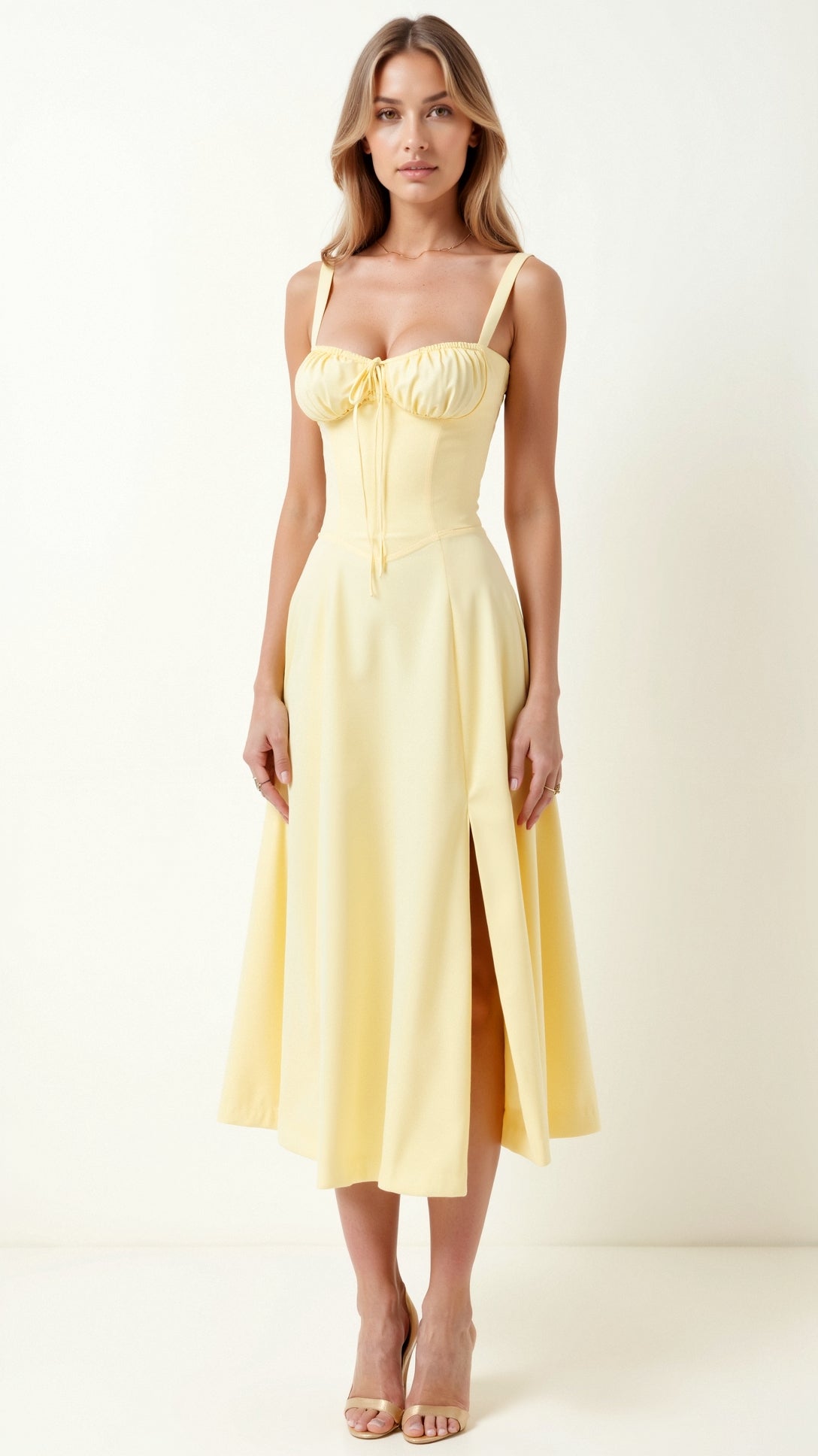 Jade Midikleid mit Schnürung