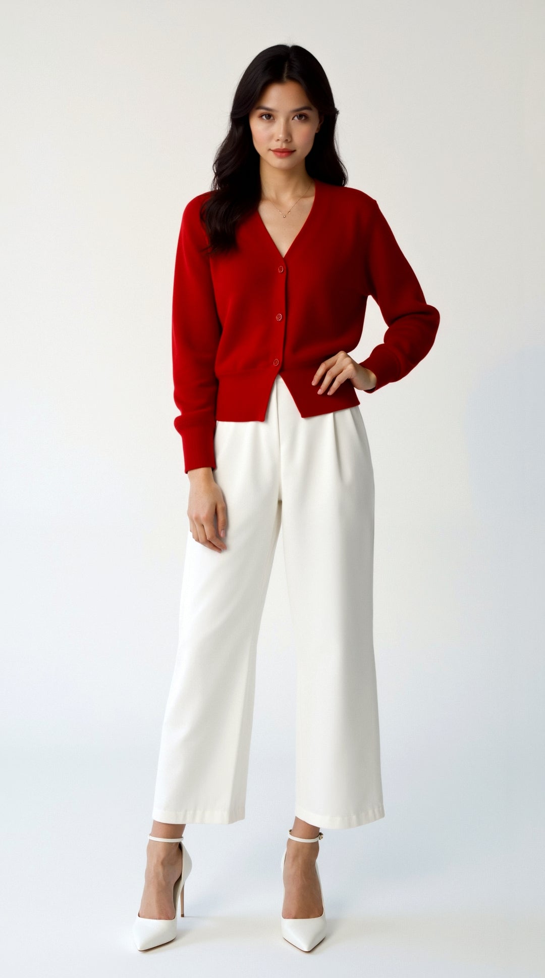 Jessica Cardigan mit V-Ausschnitt und Knöpfen