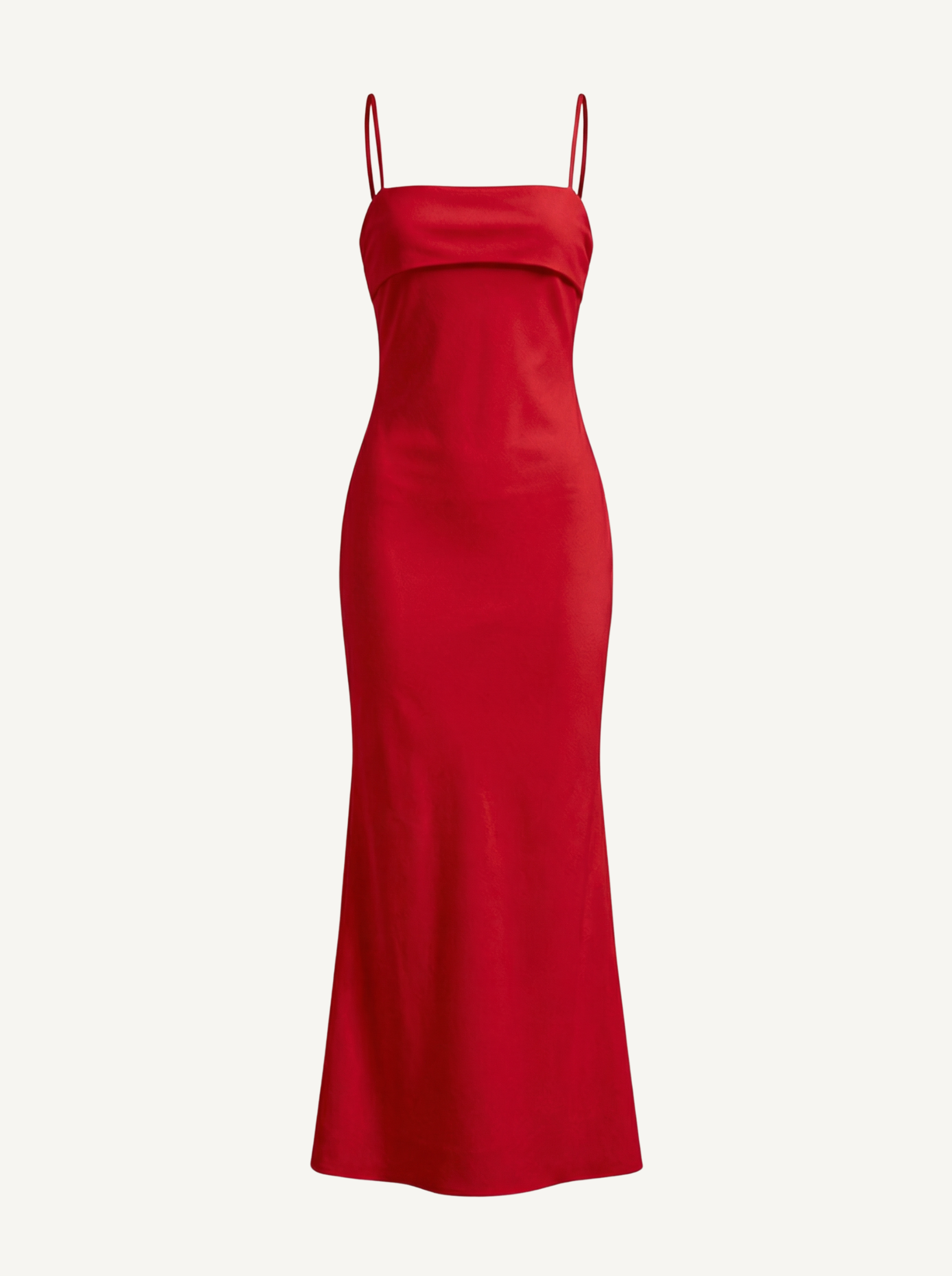 Dale Maxikleid mit Spaghettiträgern und schmaler Linie