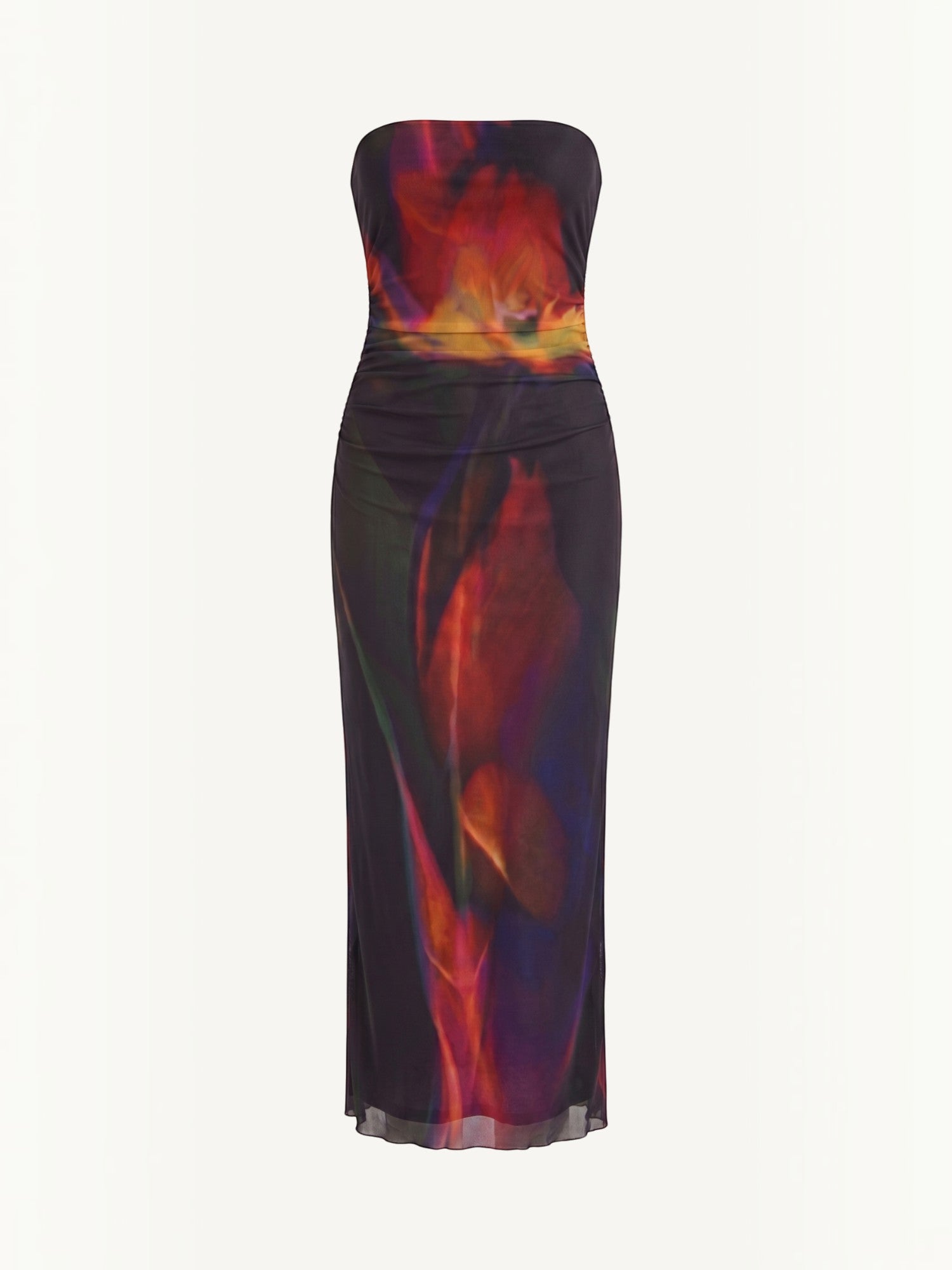 Elodie Bandeau-Maxikleid mit Raffung