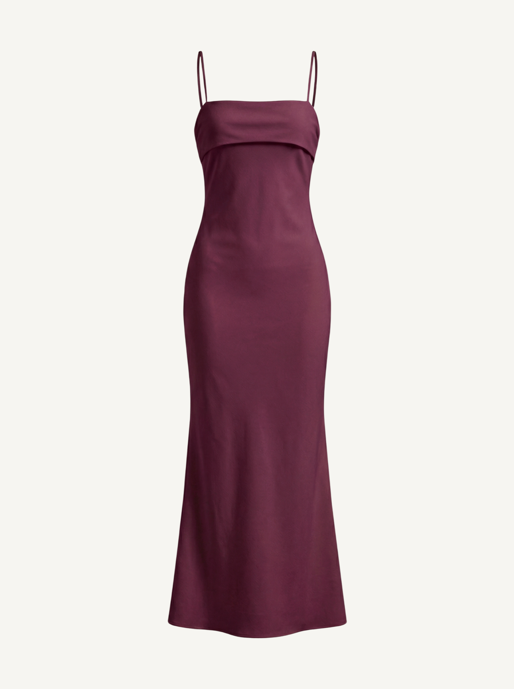Dale Maxikleid mit Spaghettiträgern und schmaler Linie