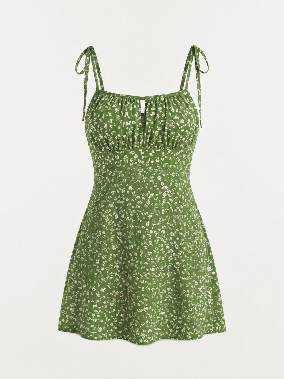 Sofia Minikleid mit Bindeträgern und Blumenprint