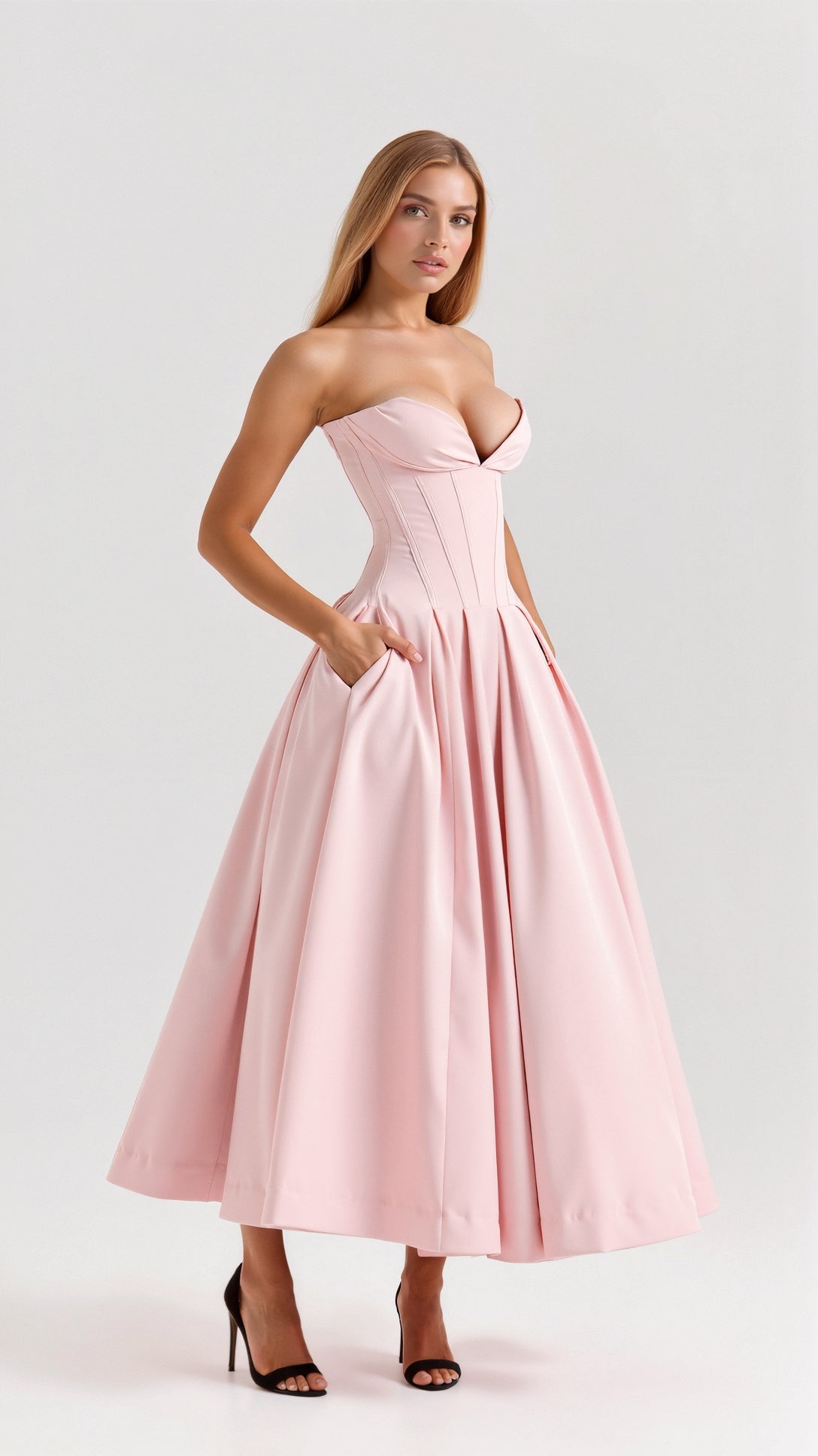 Trägerloses Midikleid Celestia