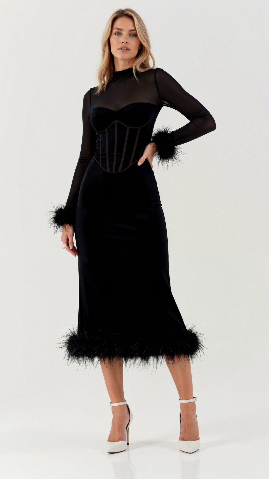Sabine Schwarzes Midikleid