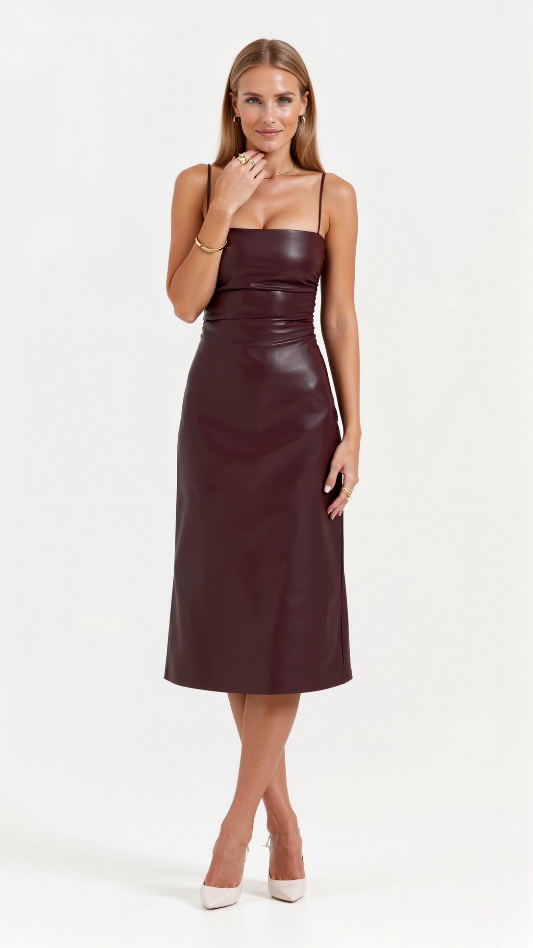Camellia – Midikleid aus veganem Leder