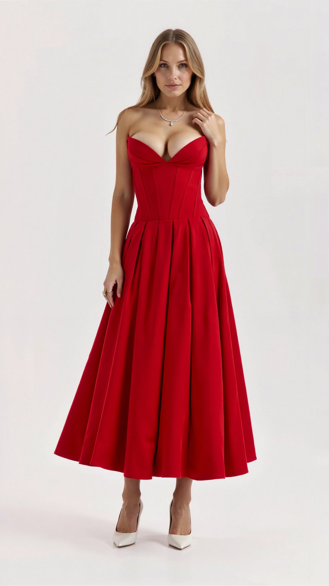 Trägerloses Midikleid Celestia