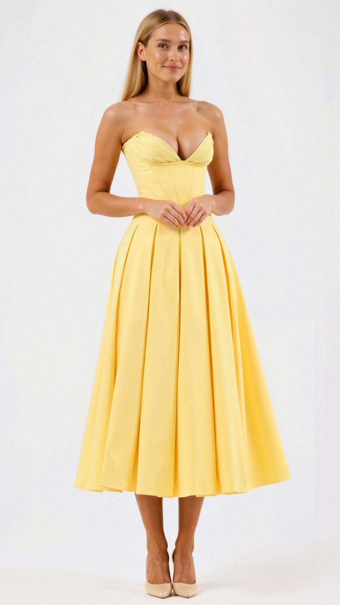 Trägerloses Midikleid Celestia