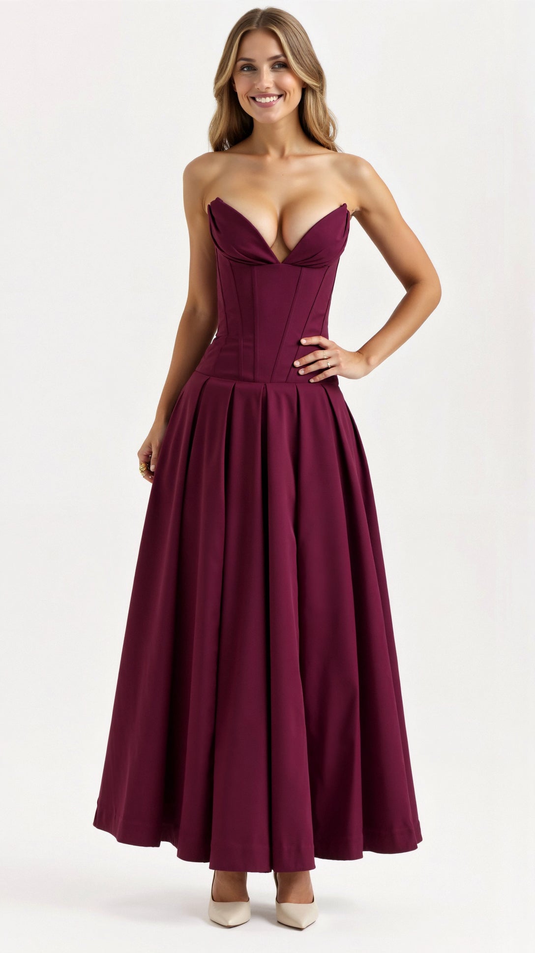 Trägerloses Midikleid Celestia