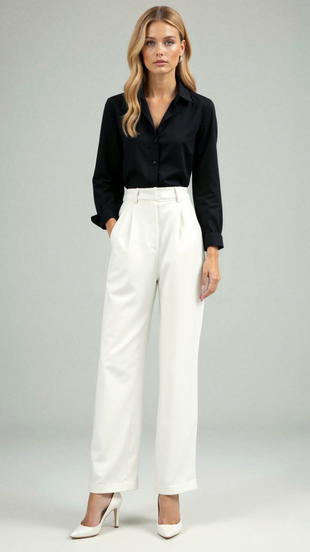 Claire Hose mit geradem Bein und hoher Taille