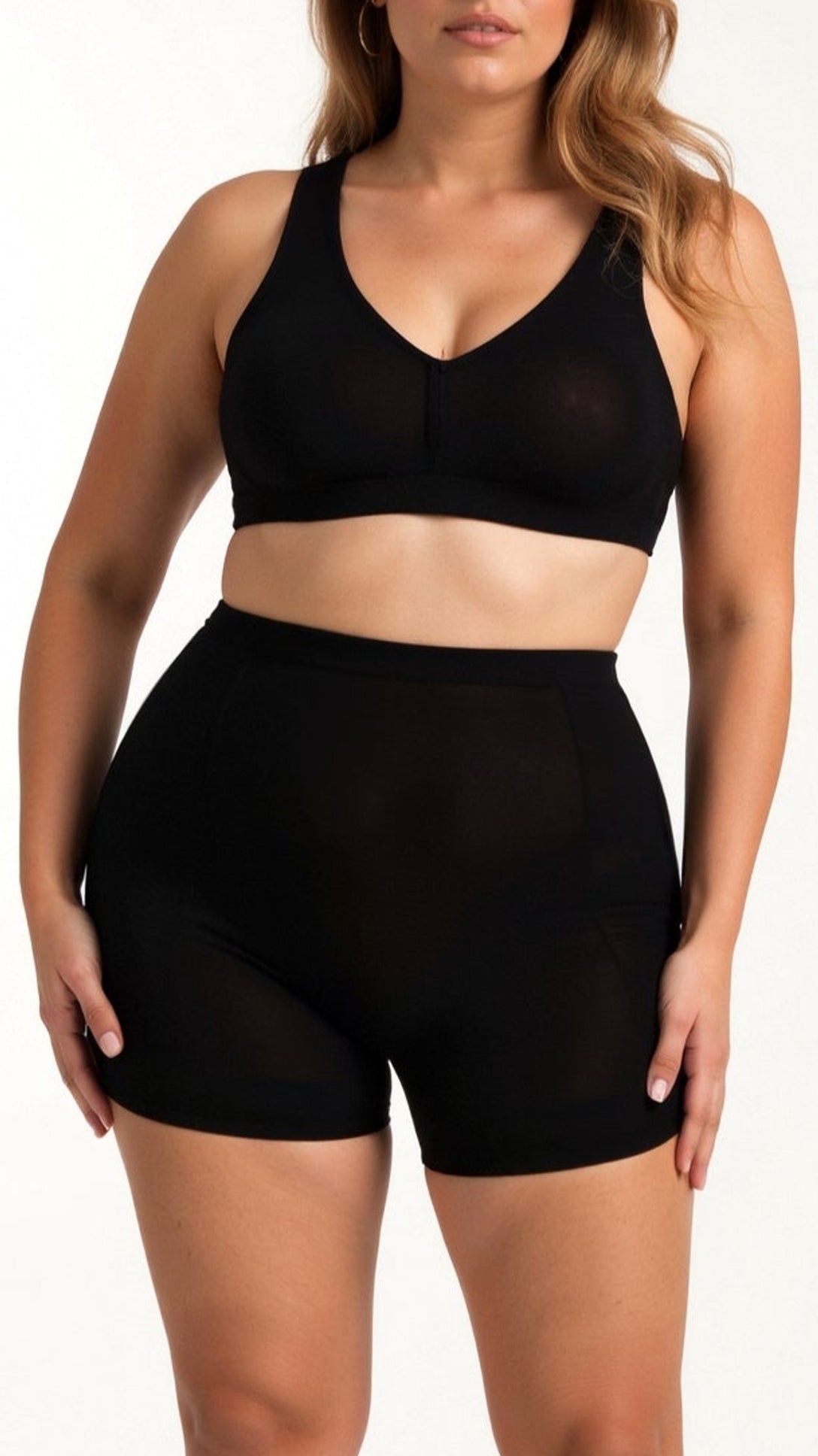 Nahtlose Shorts mit tiefem Rücken