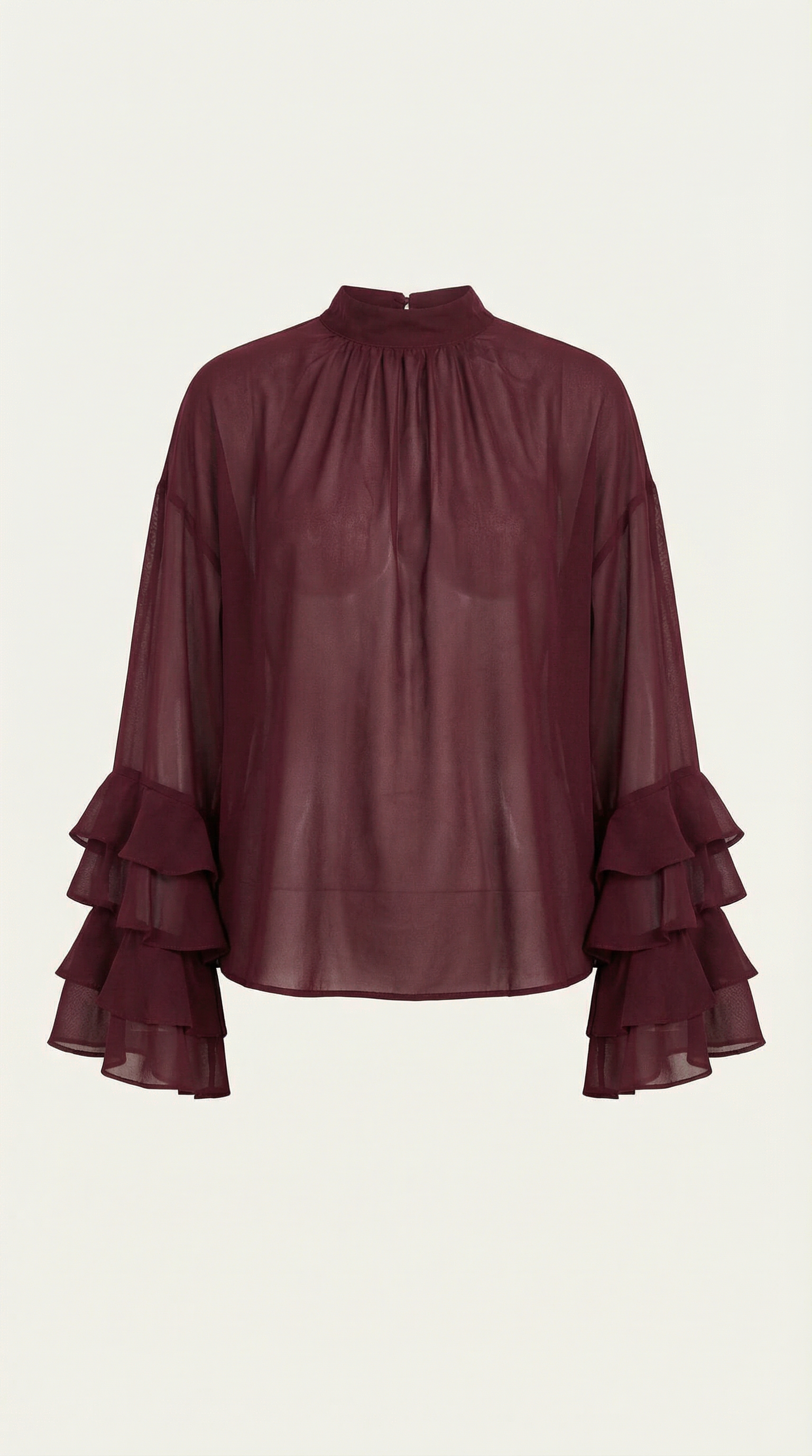 Alma High Mock Sheer Top