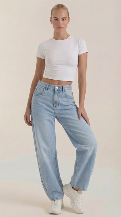 Bridget Jeans mit weitem Bein