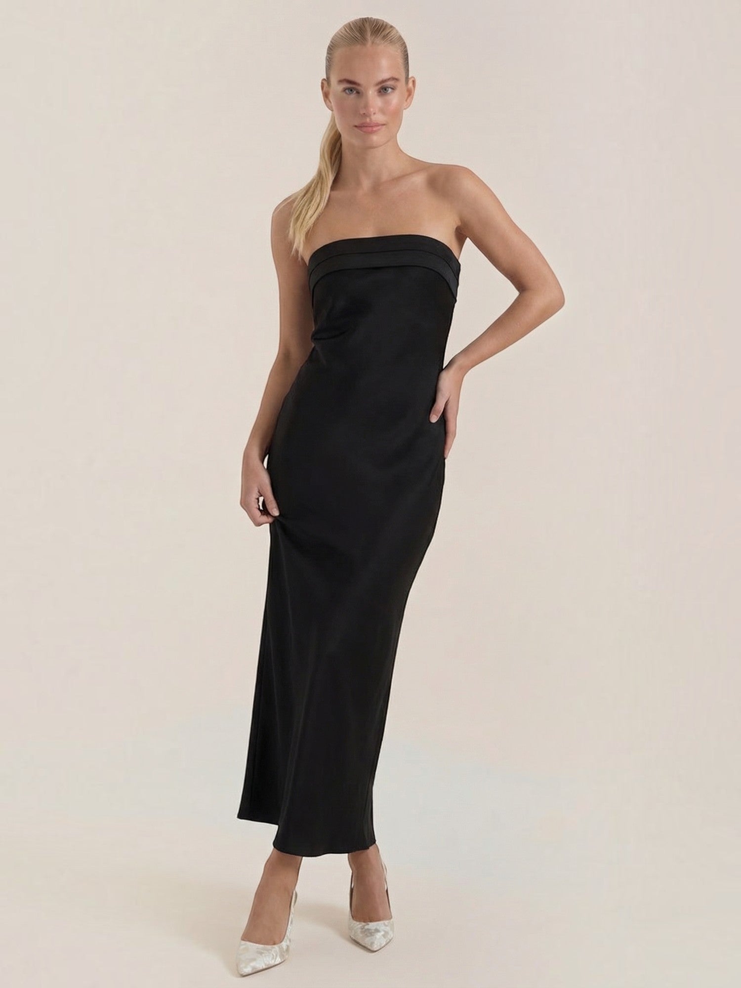 Elsa Schulterfreies Maxi-Abendkleid