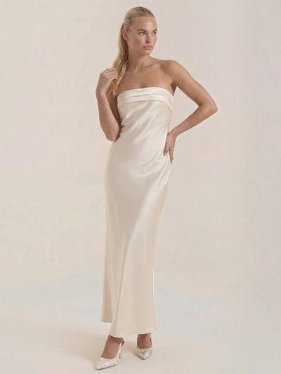 Elsa Schulterfreies Maxi-Abendkleid