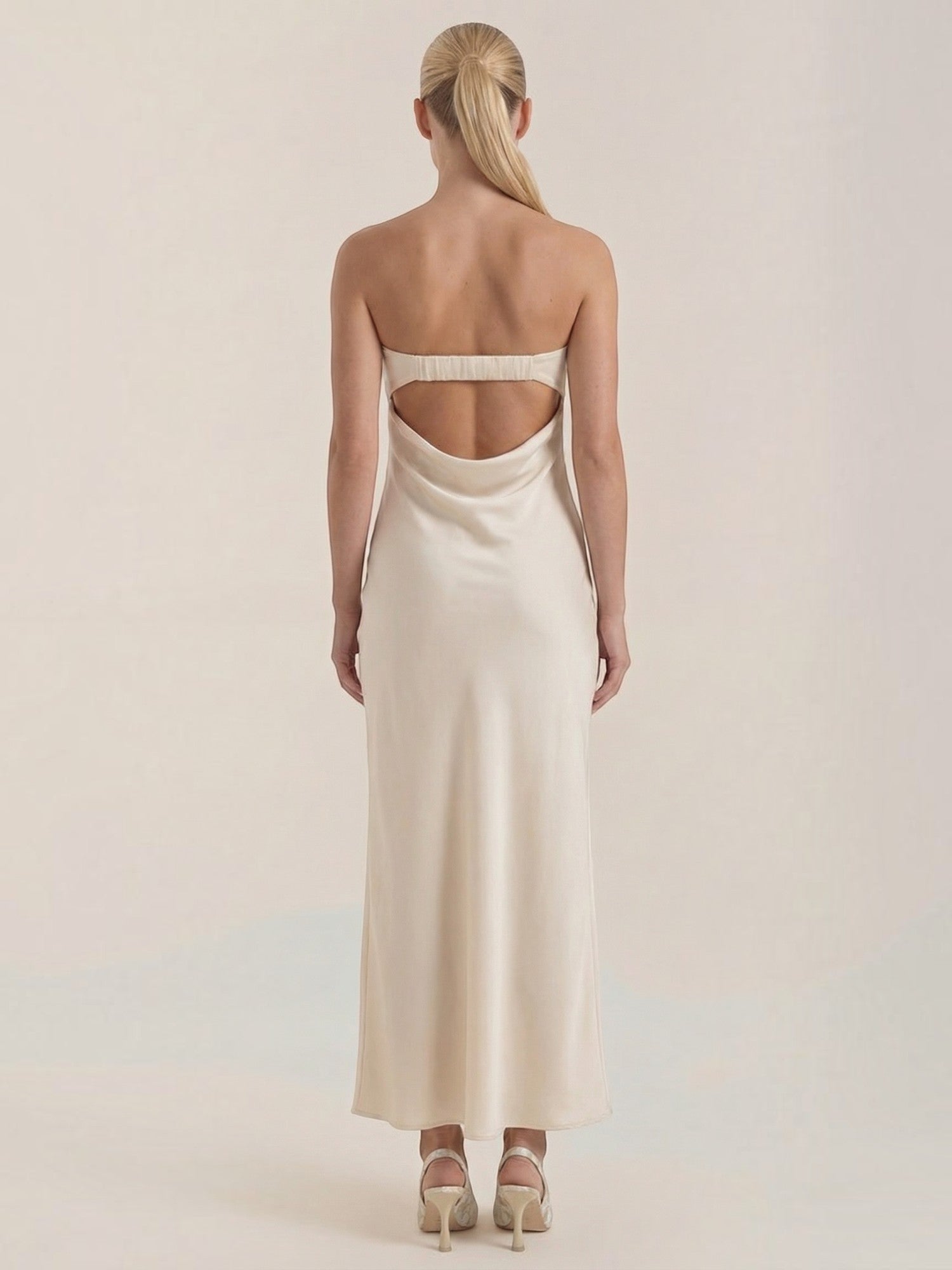 Elsa Schulterfreies Maxi-Abendkleid