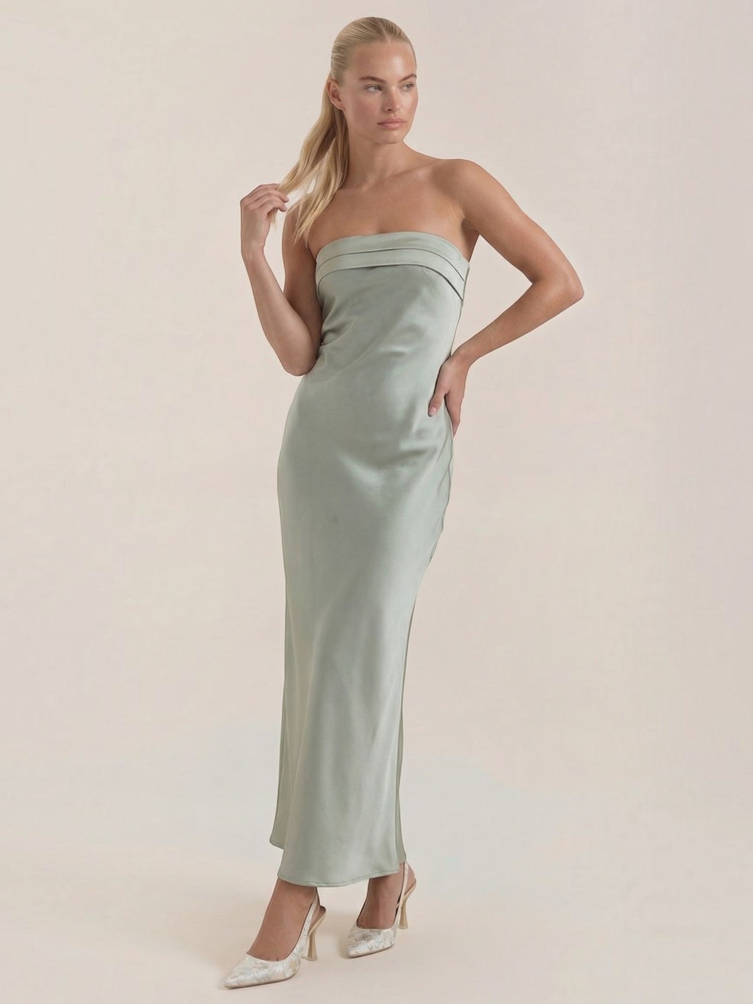 Elsa Schulterfreies Maxi-Abendkleid