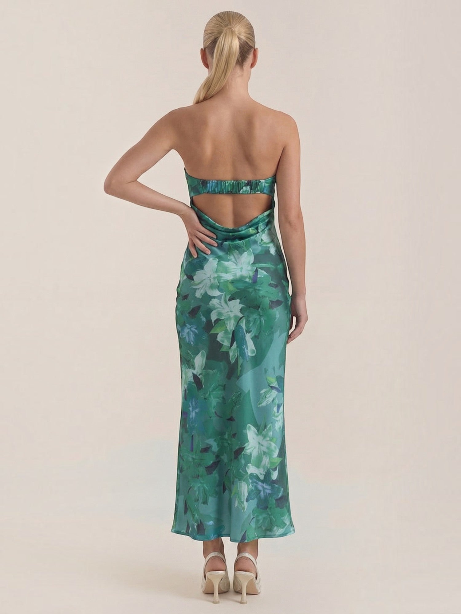 Elsa Schulterfreies Maxi-Abendkleid