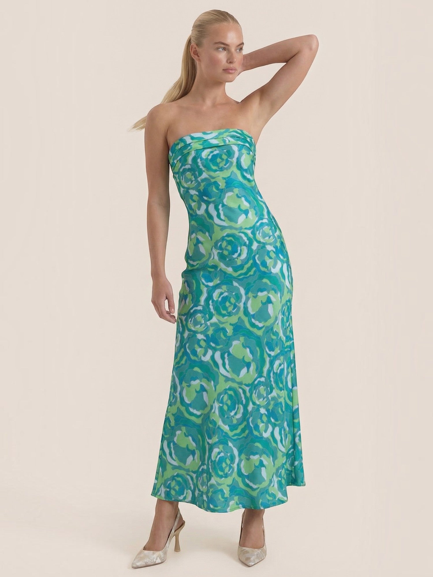 Elsa Schulterfreies Maxi-Abendkleid