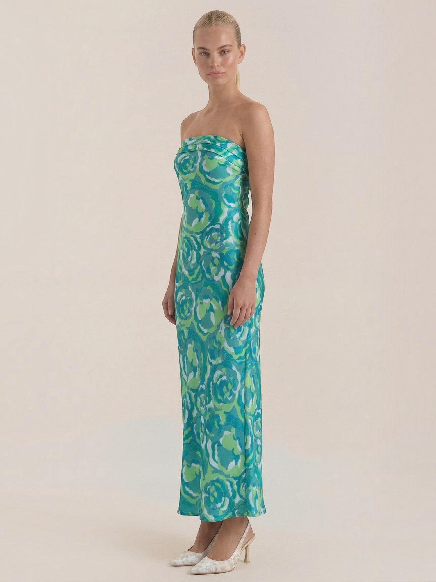 Elsa Schulterfreies Maxi-Abendkleid