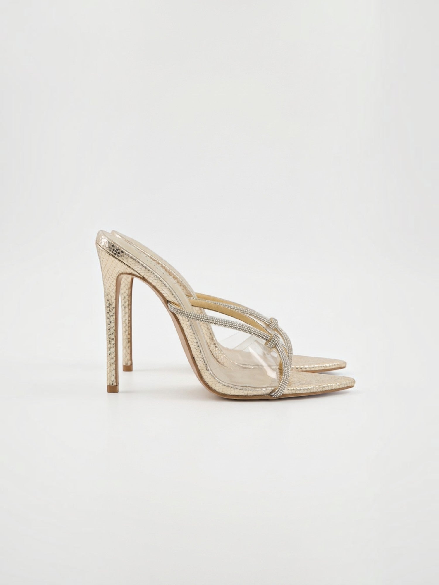Venettia High Heel Mules mit Strassriemchen